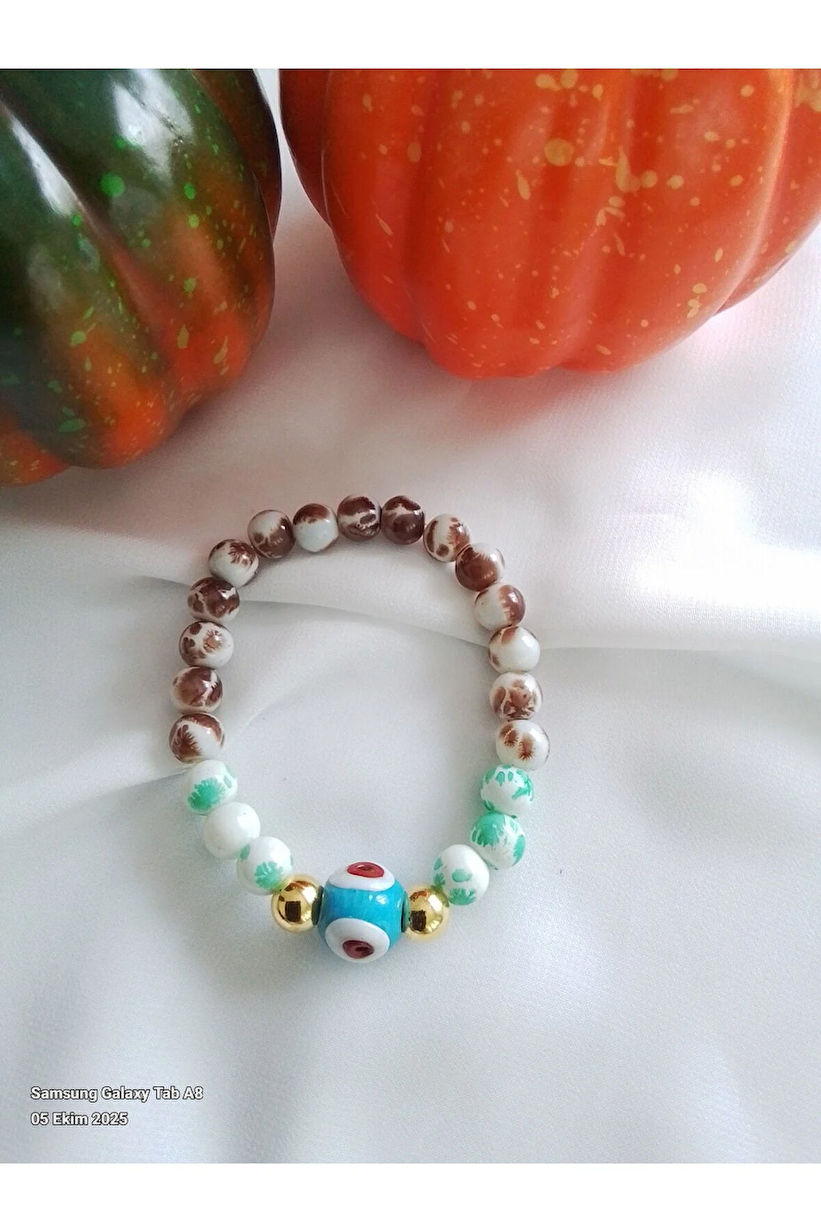 CAM BONCUKLU LASTİKLİ BİLEKLİK