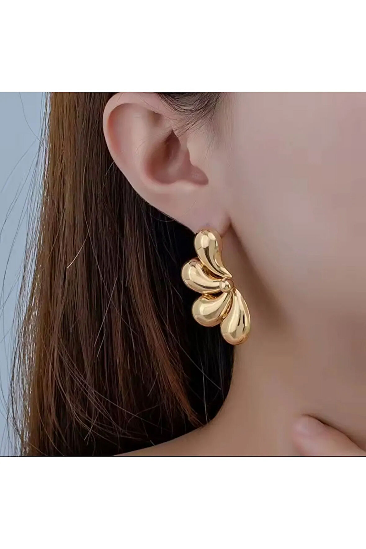BUKLE YARIM METAL GOLD KÜPE