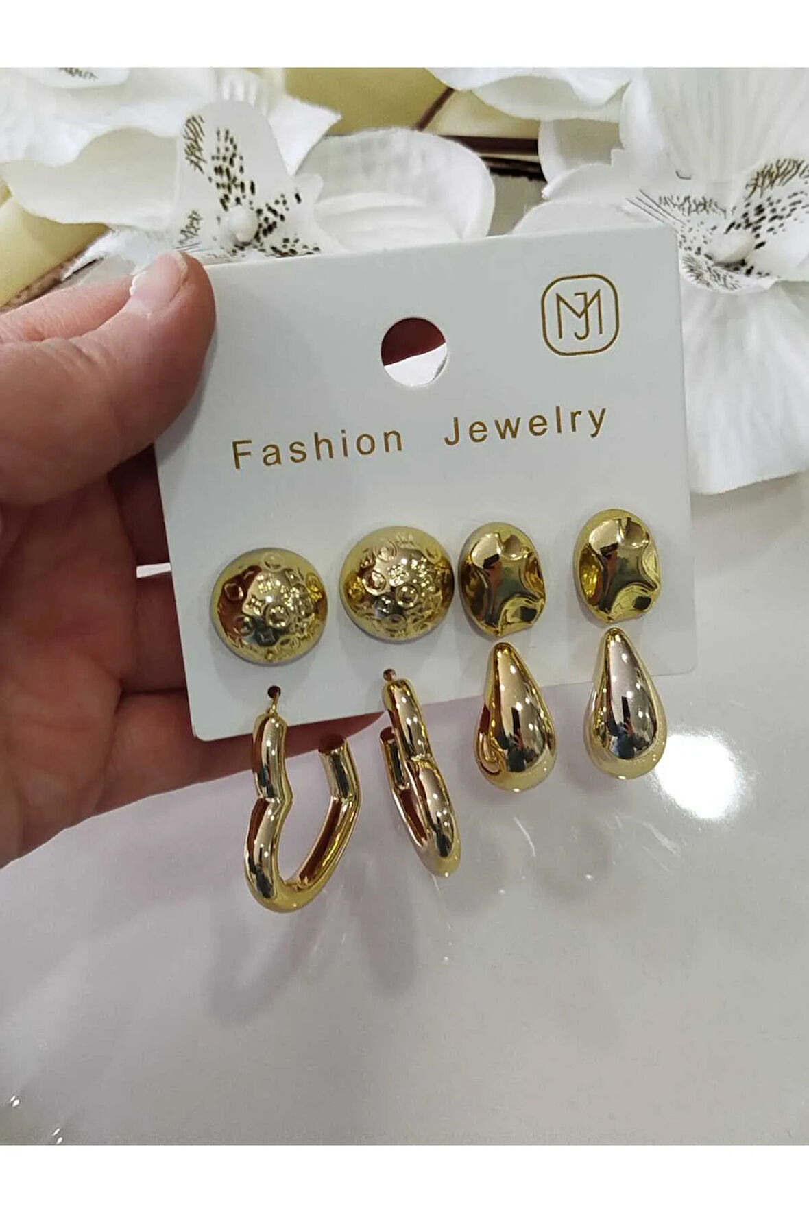GOLD 6 Lİ  KÜPE SETİ