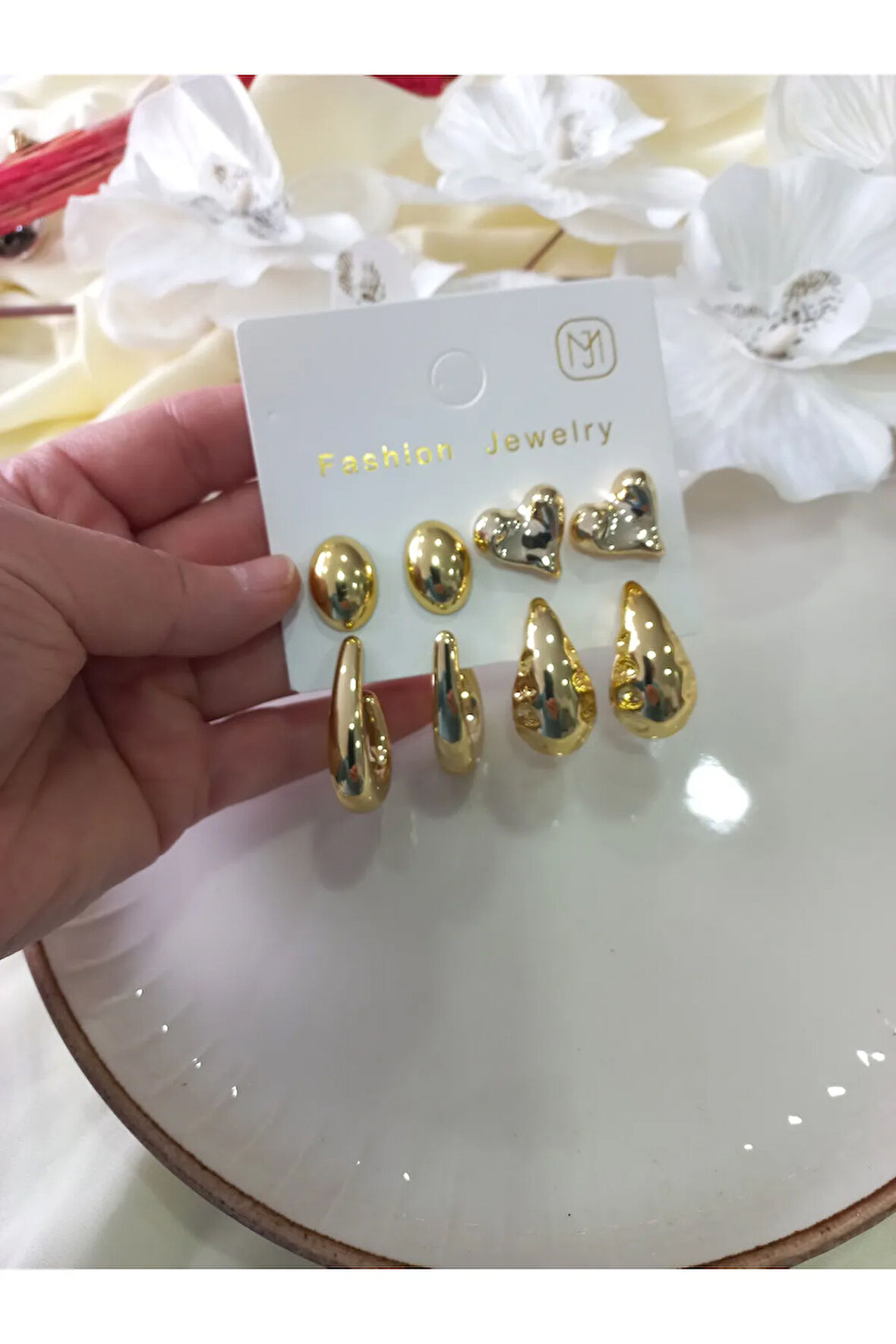 GOLD 6 Lİ  KÜPE SETİ