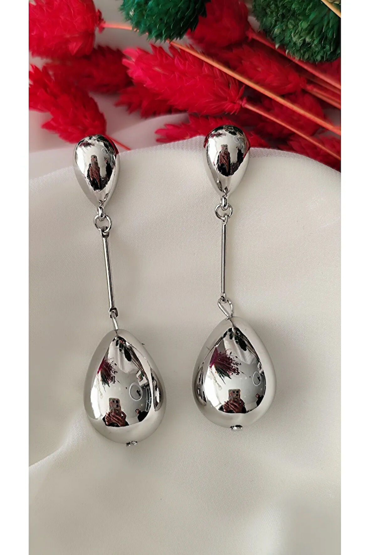 DAMLA BOTTEGA METAL SİLVER KÜPE