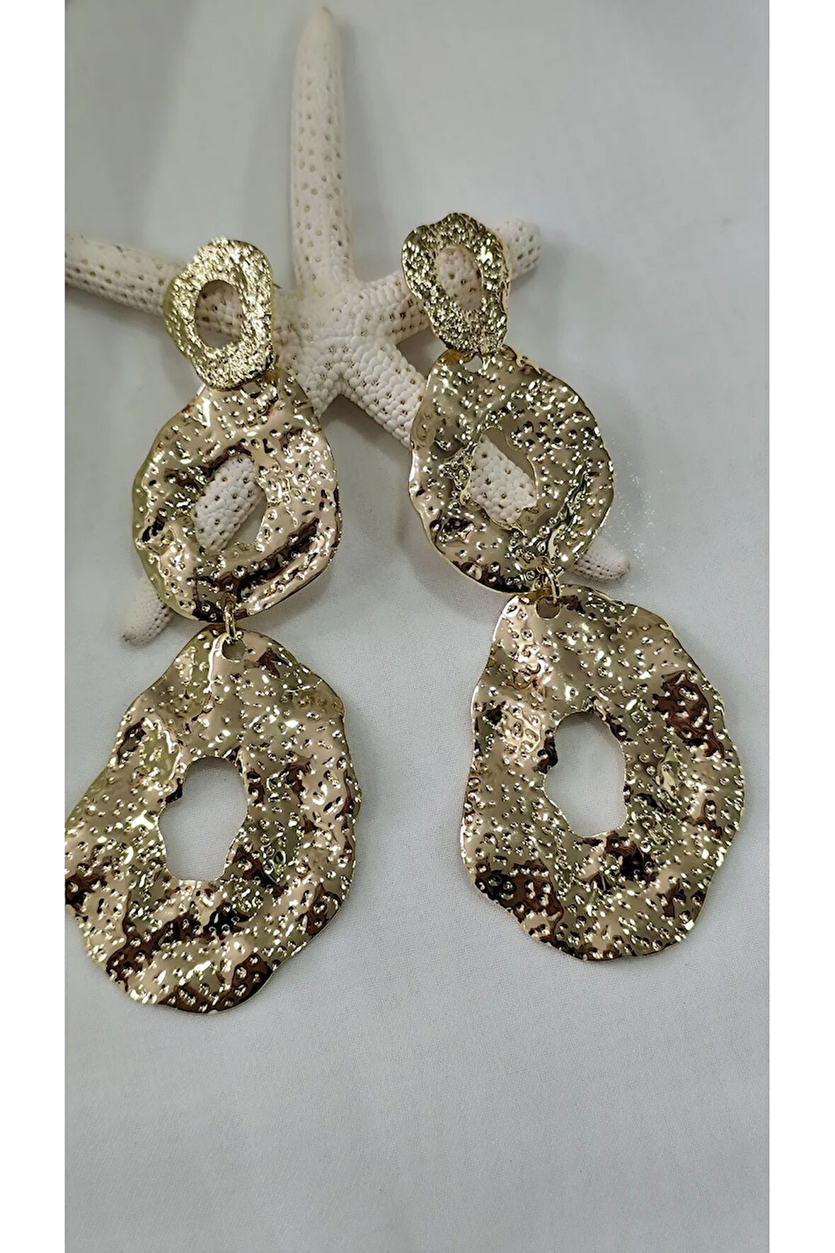 PRESS ÇİFT GEÇMELİ METAL GOLD KÜPE
