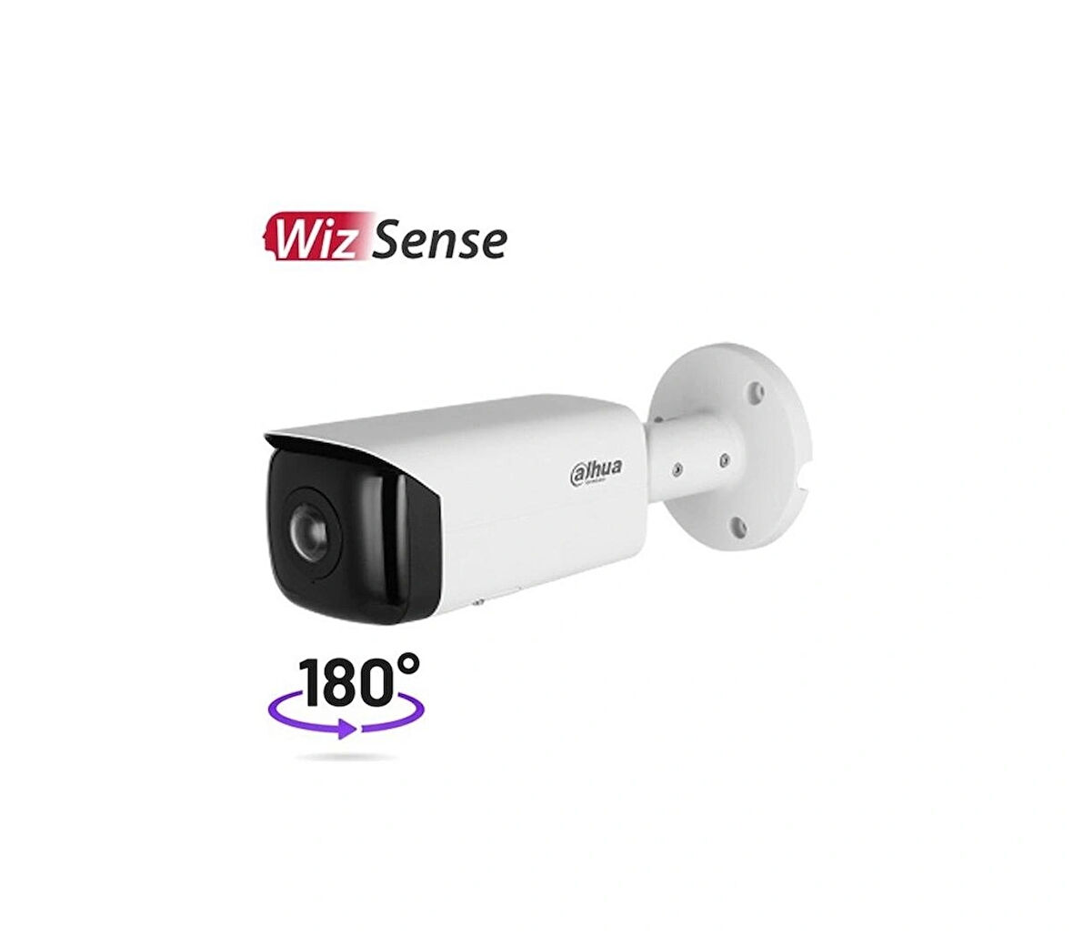 Dahua IPC-HFW3441T-AS-P-0210B 4mp 2.1mm Sabit Lens H.265+ Dahili Mikrofonlu 180 Derece Geniş Açılı IR Bullet IP Kamera