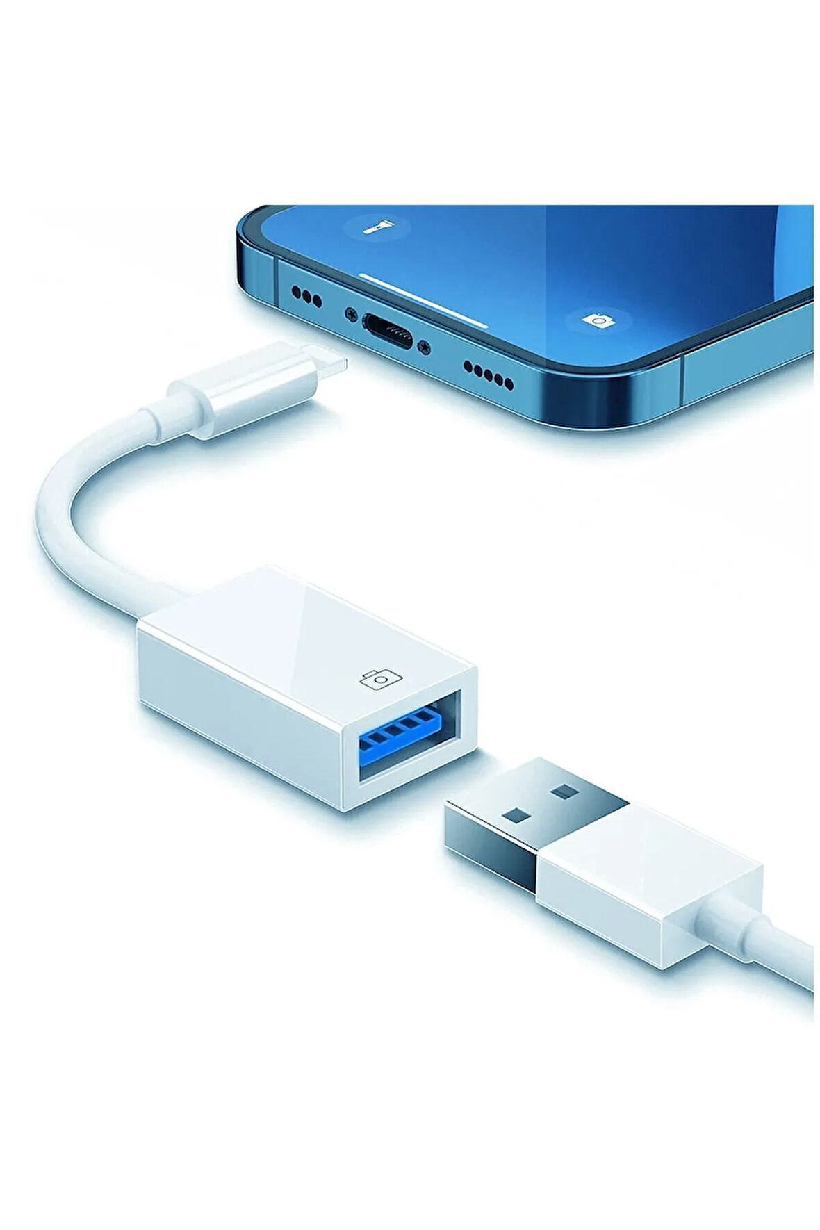 Apple Iphone Usb Dönüştürücü Otg Adaptör Iphone / Ipad Lightning To Usb 3.0 Aktarıcı