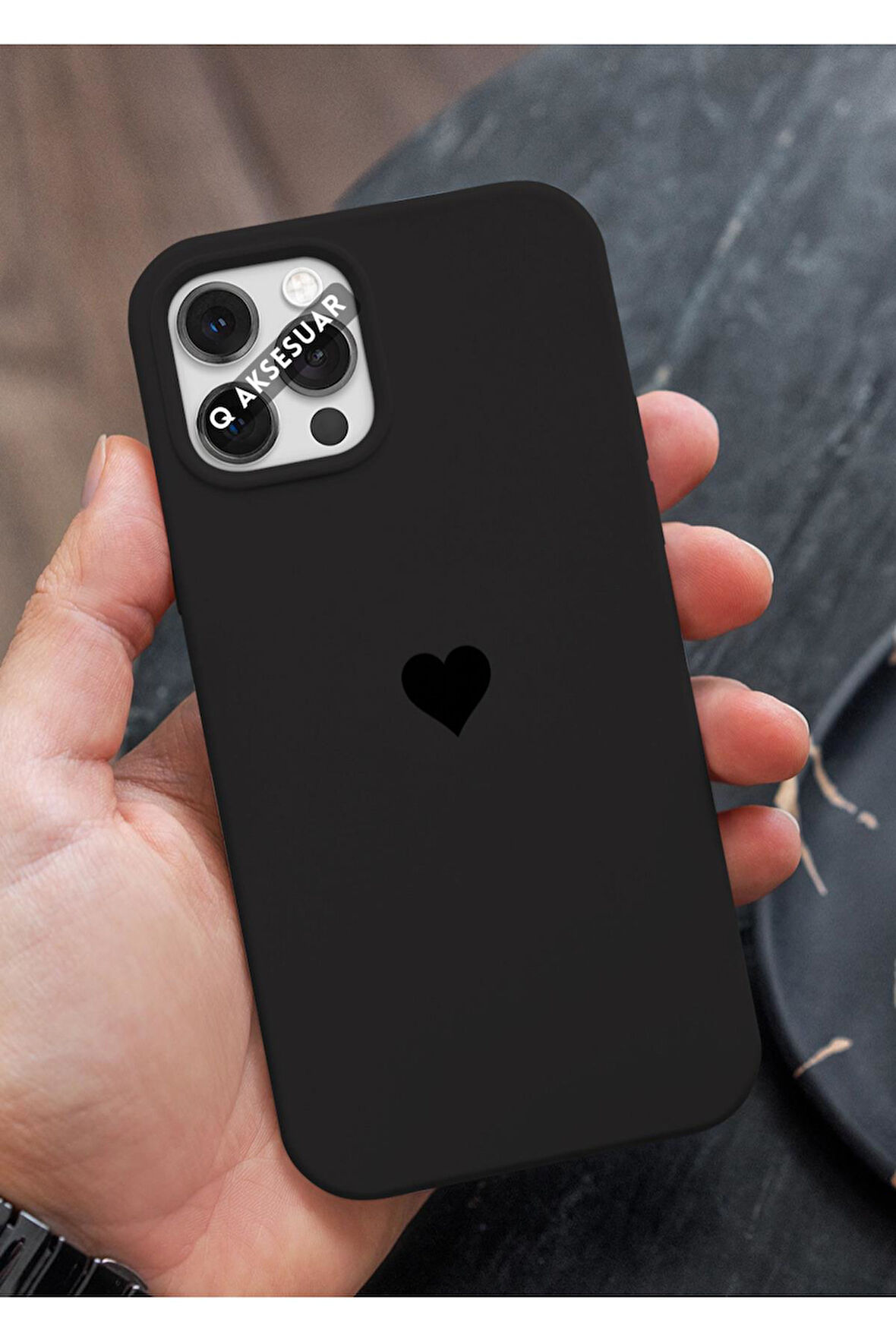 İphone 12 Pro Max Uyumlu Mini Kalp Serisi Basic Premium Telefon Kılıfı