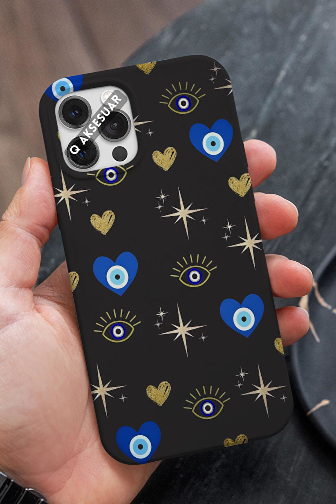 İphone 17 Pro Uyumlu Yıldız Kalp Tasarımlı Premium Telefon Kılıfı