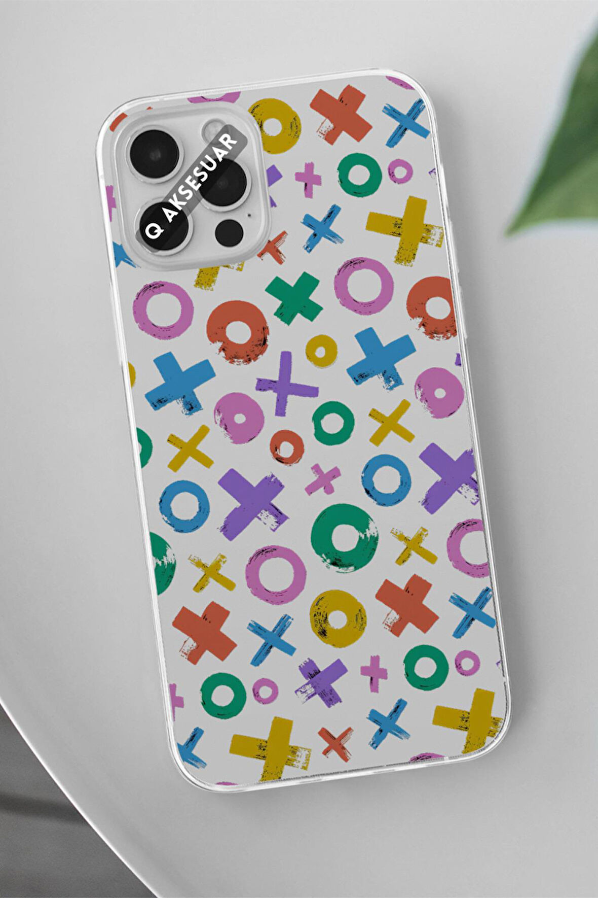 İphone 17 Uyumlu XO Şekiller Tasarımlı Şeffaf Telefon Kılıfı