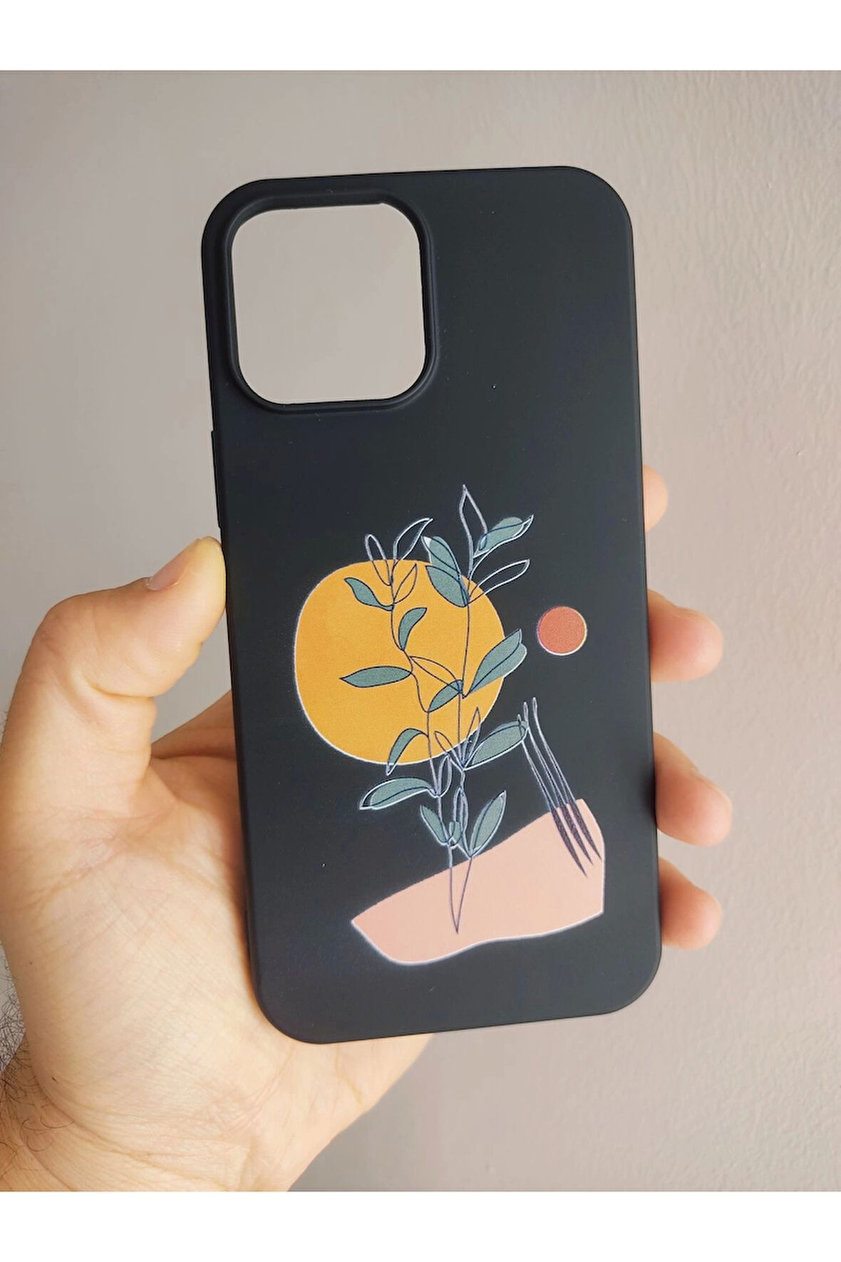 Iphone 13 Pro Uyumlu Art Sapling Tasarım Içi Kadife Lansman Kılıf