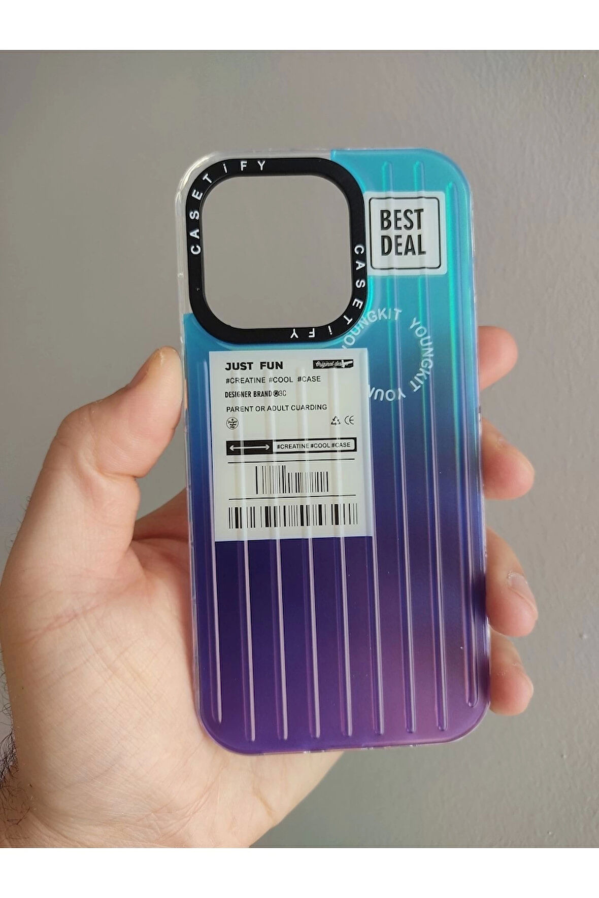 Iphone 14 Pro Uyumlu Darbe Emici Hologram Özellikli Kılıf