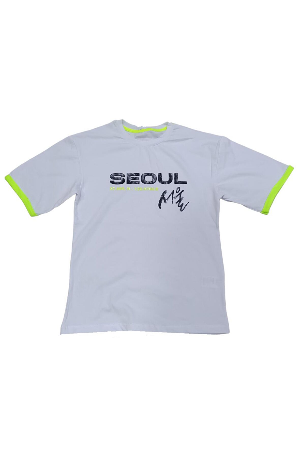 Erkek Çocuk Seoul Desenli Çift Taraf Baskılı Oversize Tişört