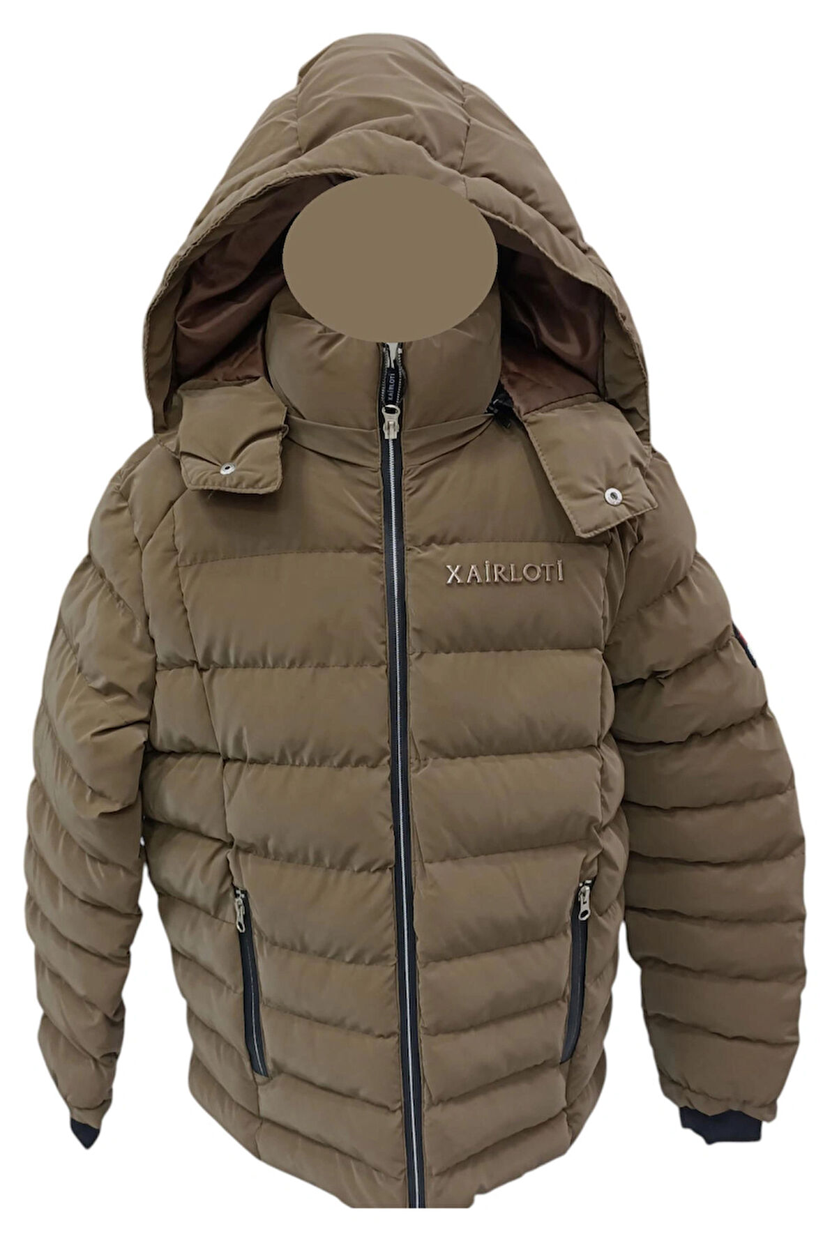 Erkek Çocuk /Kız Çocuk Kapüşonu Çıkabilen İçi Peluş Astarlı Fermuar Cepli Kahverengi Renk Mont