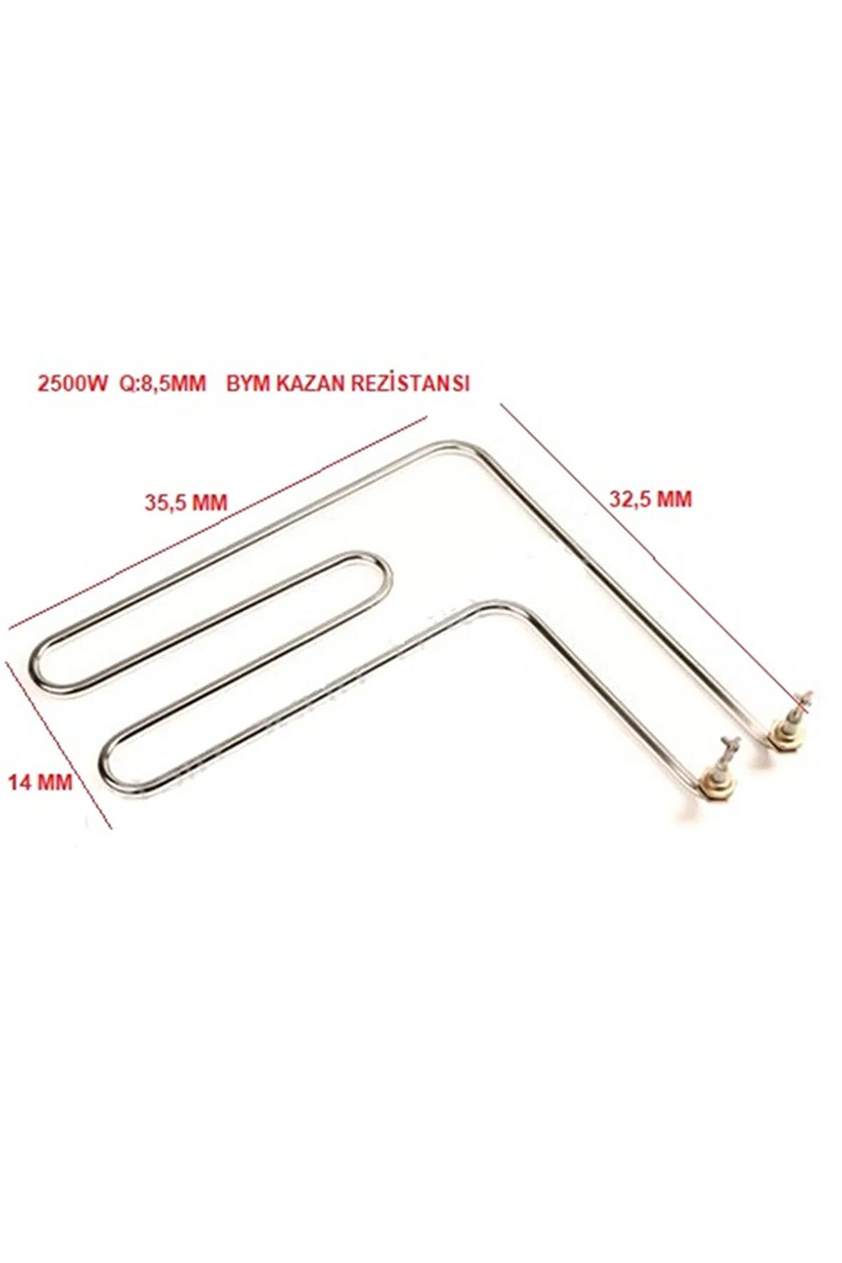 BYM KAZAN REZİSTANSI F TİPİ  KIVRIK 220V 2500W Q:8,5MM (35,5X32,5cm)