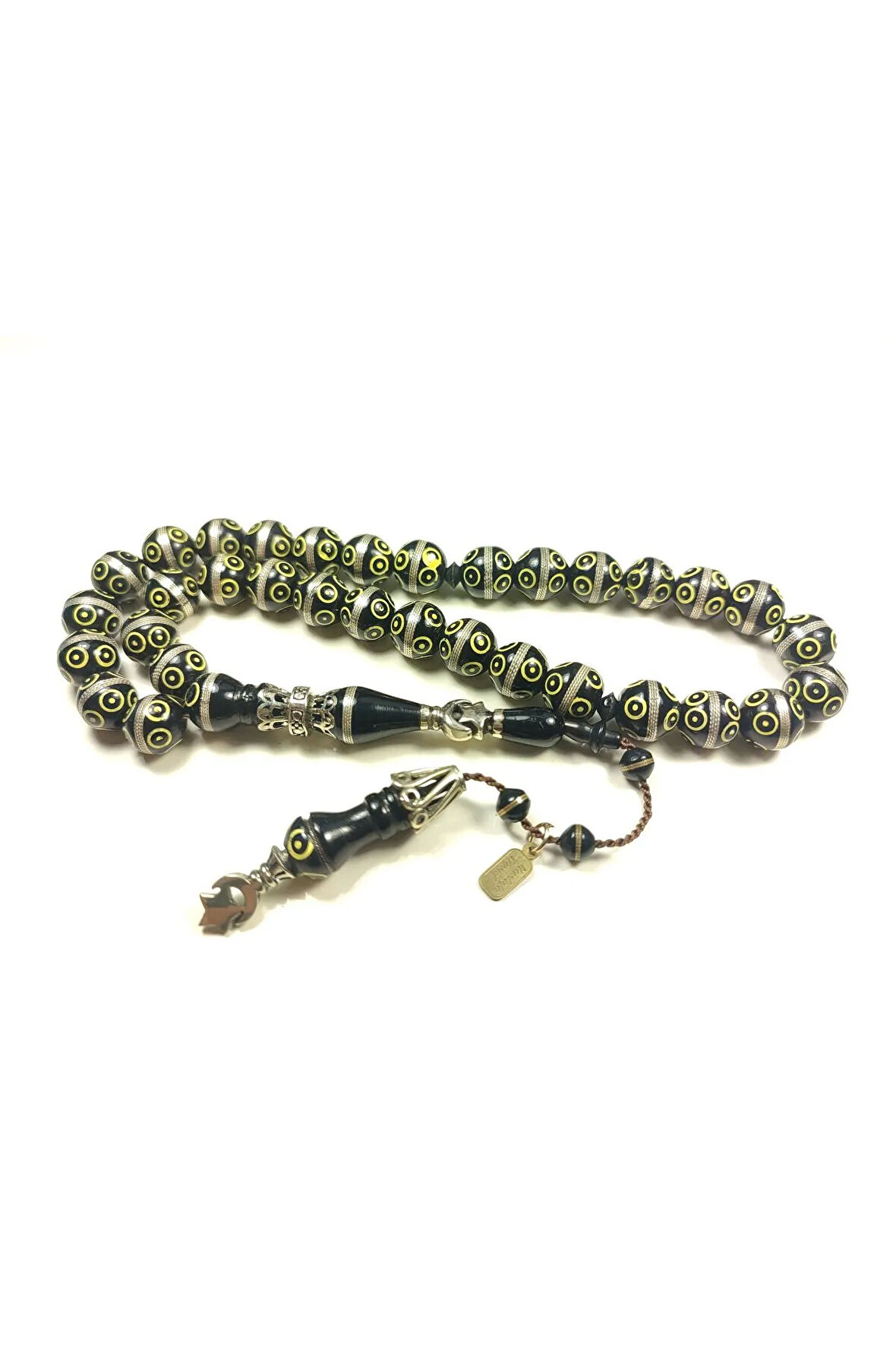 Mustafa Uysal Usta Eseri Gümüş Nakkaş Gümüş Sarmal Mineli Kuka Tesbih Sertifikalı 6163