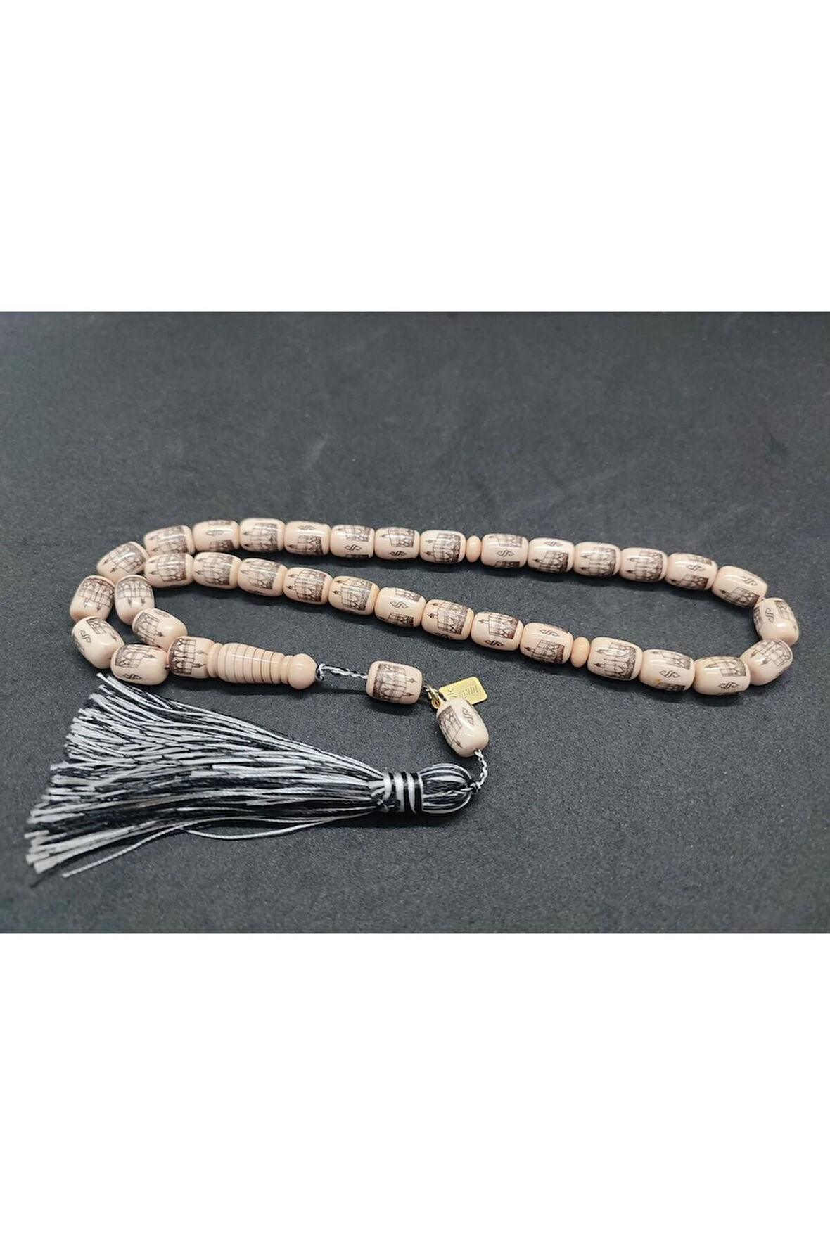 Ebu Zeyn Usta Eseri Kabe ve Kudüs Kalemkar İşçilikli Eski Sıkma Kehribar Sertifikalı 8494