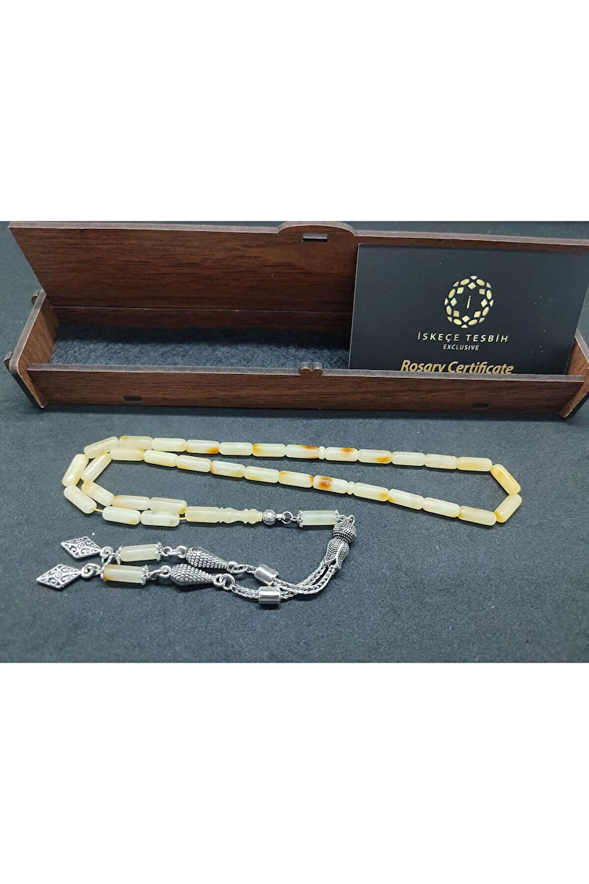 Ahşap Hediye Kutulu Gümüş Püsküllü 9.39 Gr. Kalingrad Rus Kaya Damla Sertifikalı 8559