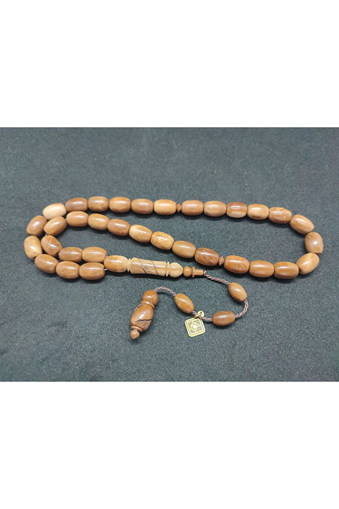 Hakan Kaya Usta Eseri Imame Hitame Kalem Oyma Naturel Kuka Tesbih Sertifikalı 8085