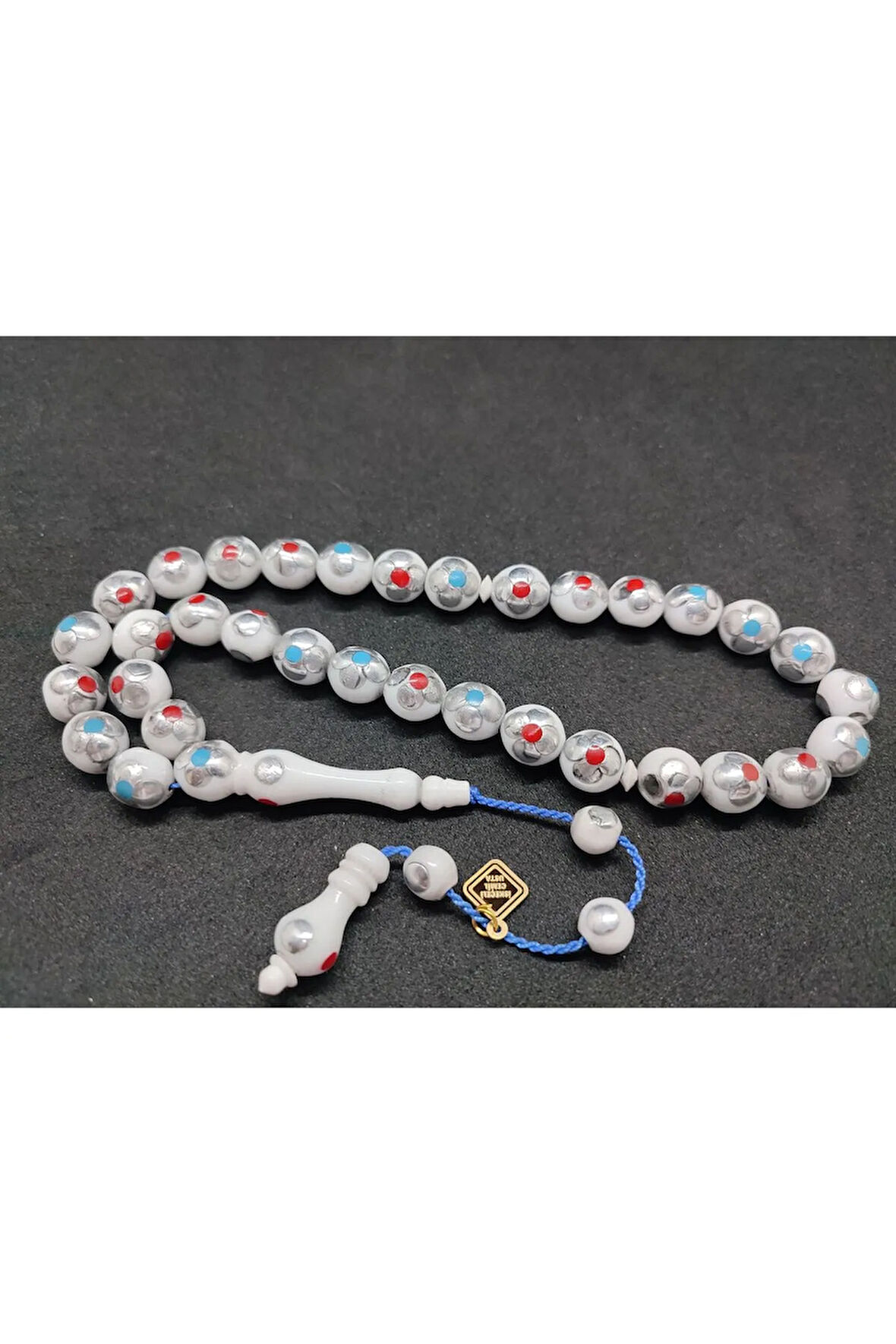 İskeçeli Cemil Usta Eseri Papatya Model Işlemeli Mine Ve Firuzeli Deve Kemiği Sertifikalı 8098