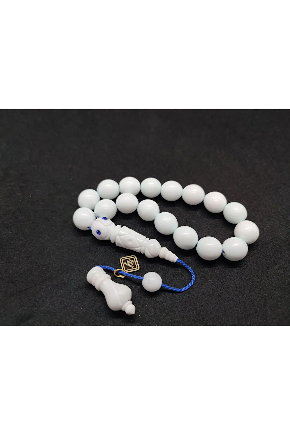 İskeçeli Cemil Usta Eseri Kalem Sanatı Oyma Turkuaz Renk Cilalı Maskot Deve Kemiği Sertifikalı 8101