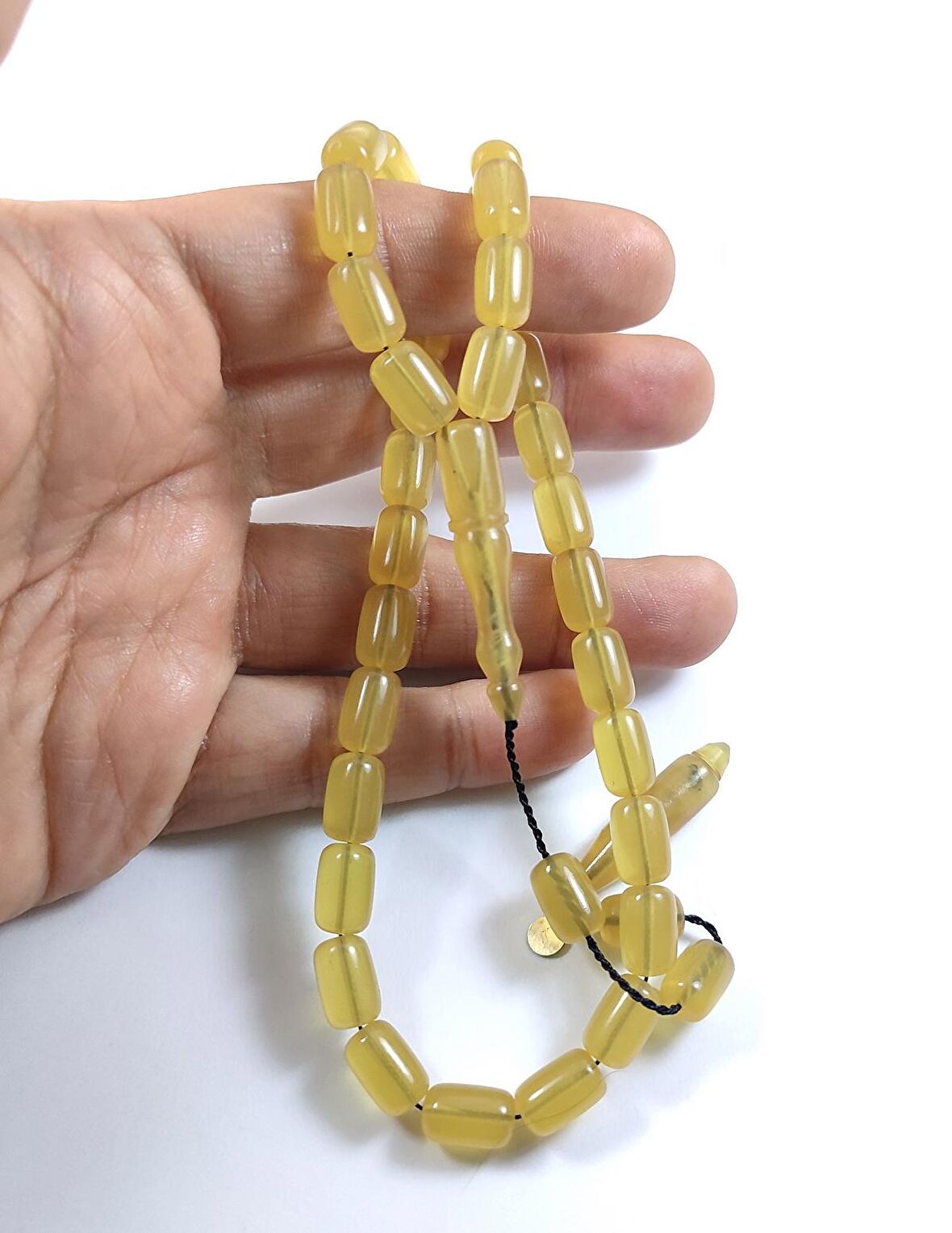 Muhammed Tacir Usta İşi İmzalı Mühürlü Rengin Zirvesi Bir Sıkma  Kehribar