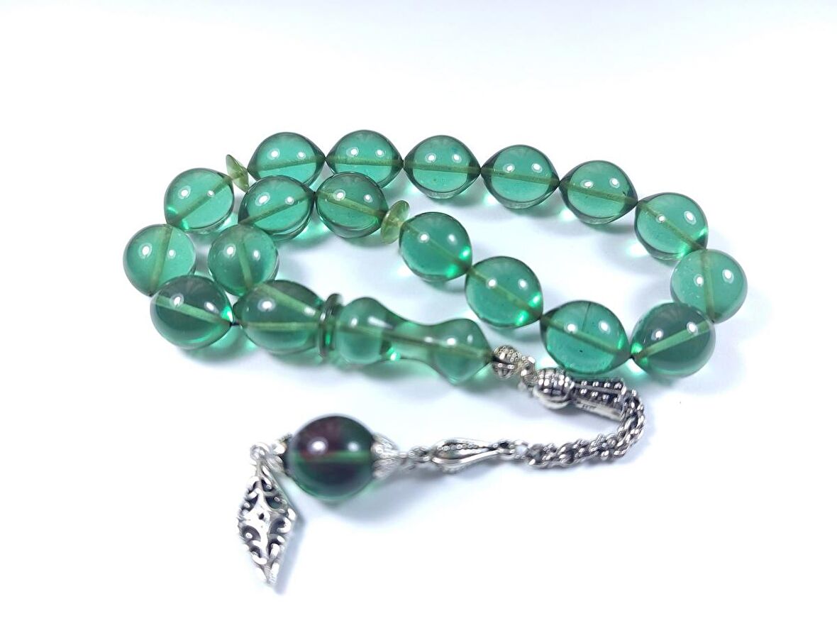 Gümüş Kaplama Püskül Kombinli  Maskot Ateş Kehribar Su Yeşili