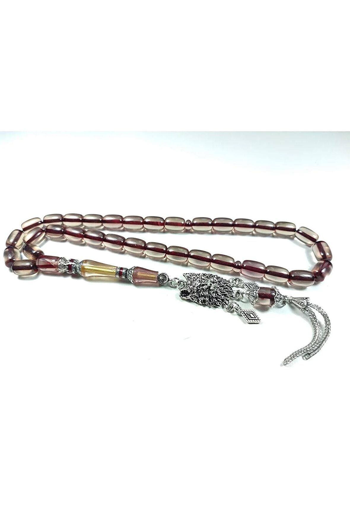 Gümüş Kaplama Püsküllü 925 Ayar Gümüş Nakkaş İmame Necef Sertifikalı 3918