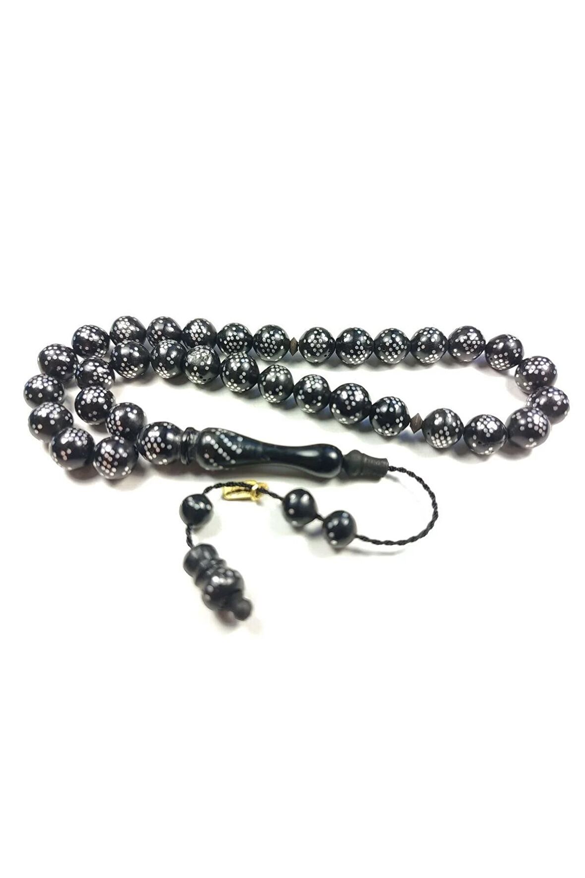 Mustafa Uysal Usta Eseri 925 Ayar Gümüş Çakım İnci Siyahı Kuka Sertifikalı 4547