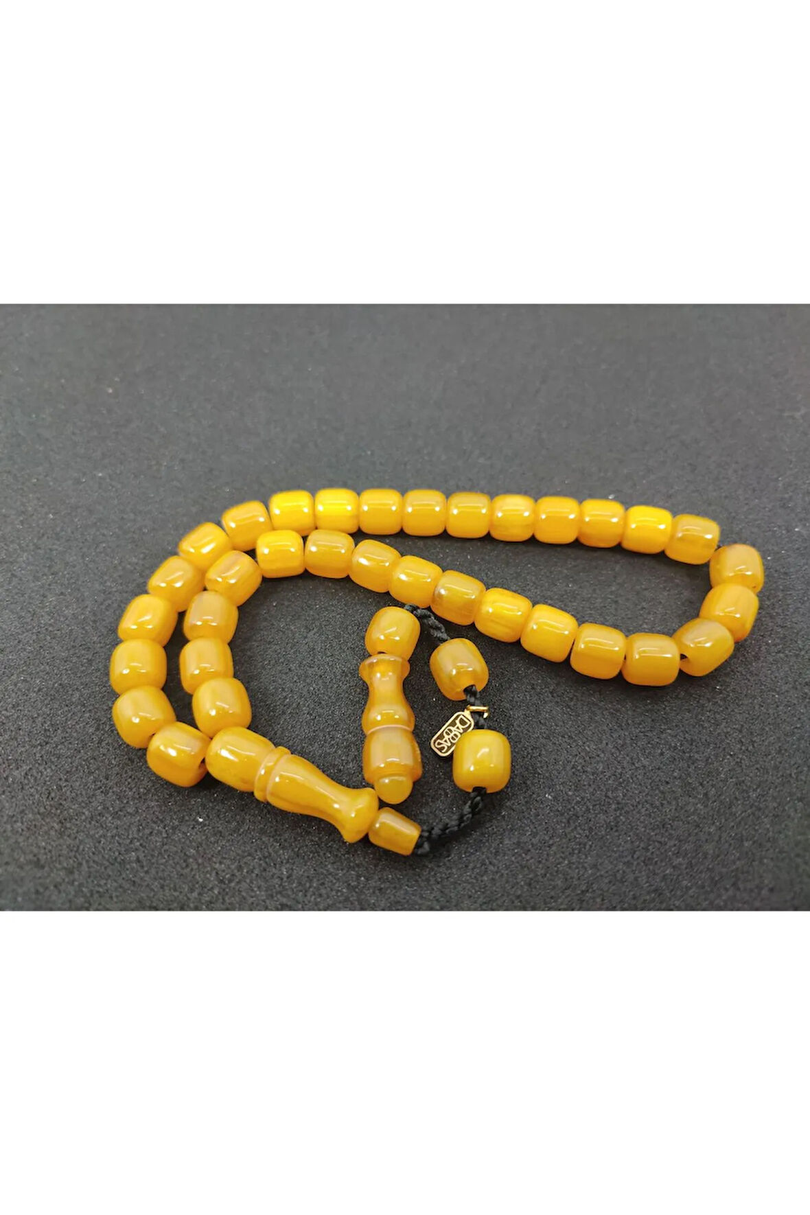 Muhammed Dabbas Usta Eseri İmzalı 2 Kat Cilalı Sıkma Kehribar Sertifikalı 6382