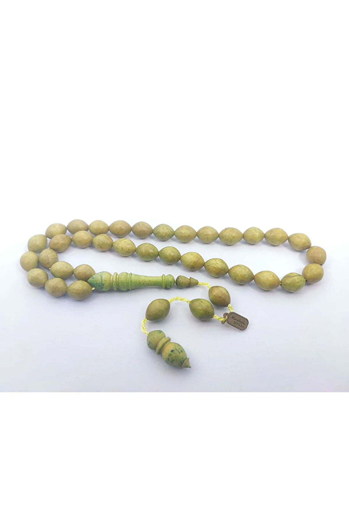 Mustafa Uysal Usta Eseri İri Boy Kuru Torna El İşi Şimşir Ağacı Tesbih Sertifikalı 6458