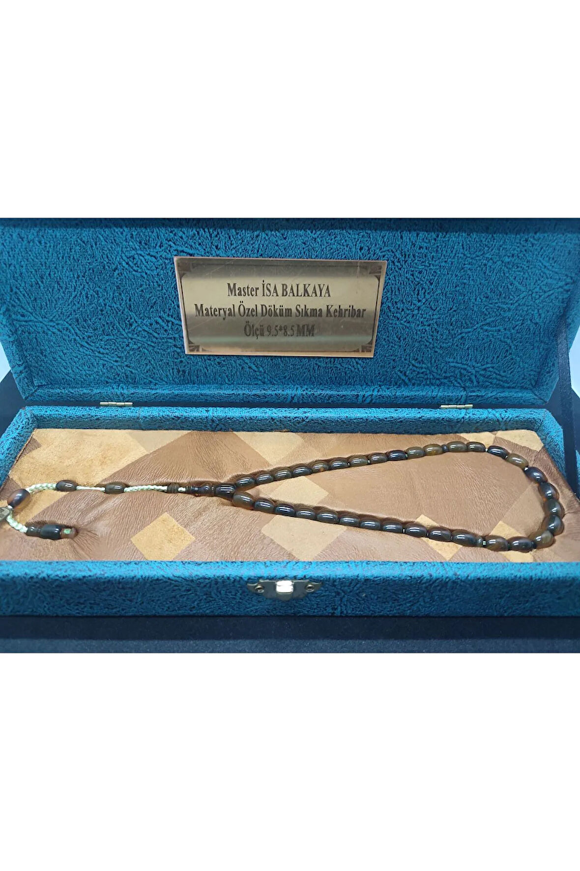 İsa Balkaya Usta Eseri VİP Özel Seri Gömme Kutulu Eski Sıkma Kehribar Sertifikalı 6803