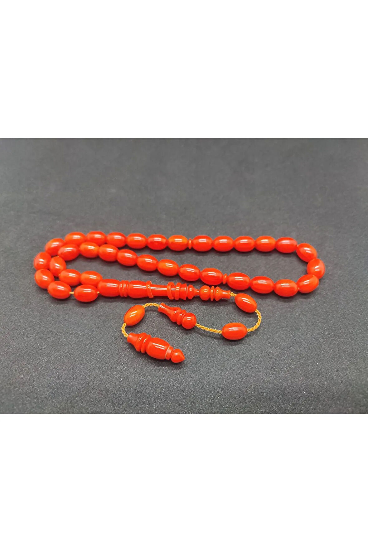 Ahmet Eryılmaz Usta Eseri 0.6 Delim Halkalı İmame 3 Kat Cilalı Sıkma Kehribar Sertifikalı 6865