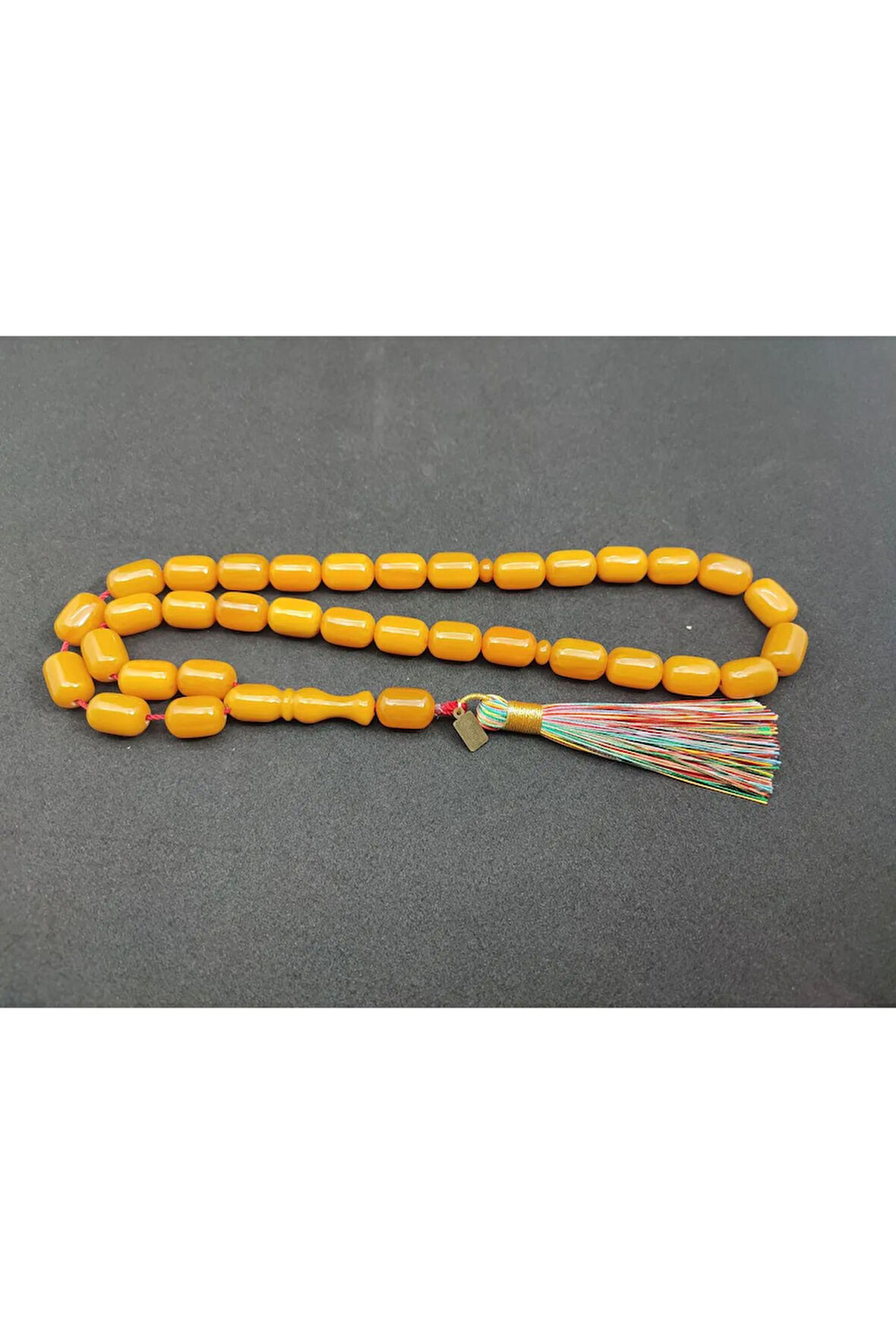 Ebu Zeyn Usta Eseri Eski Usül 12 Kat İpe Dizilmiş İri Boy Sıkma Kehribar Sertifikalı 7206