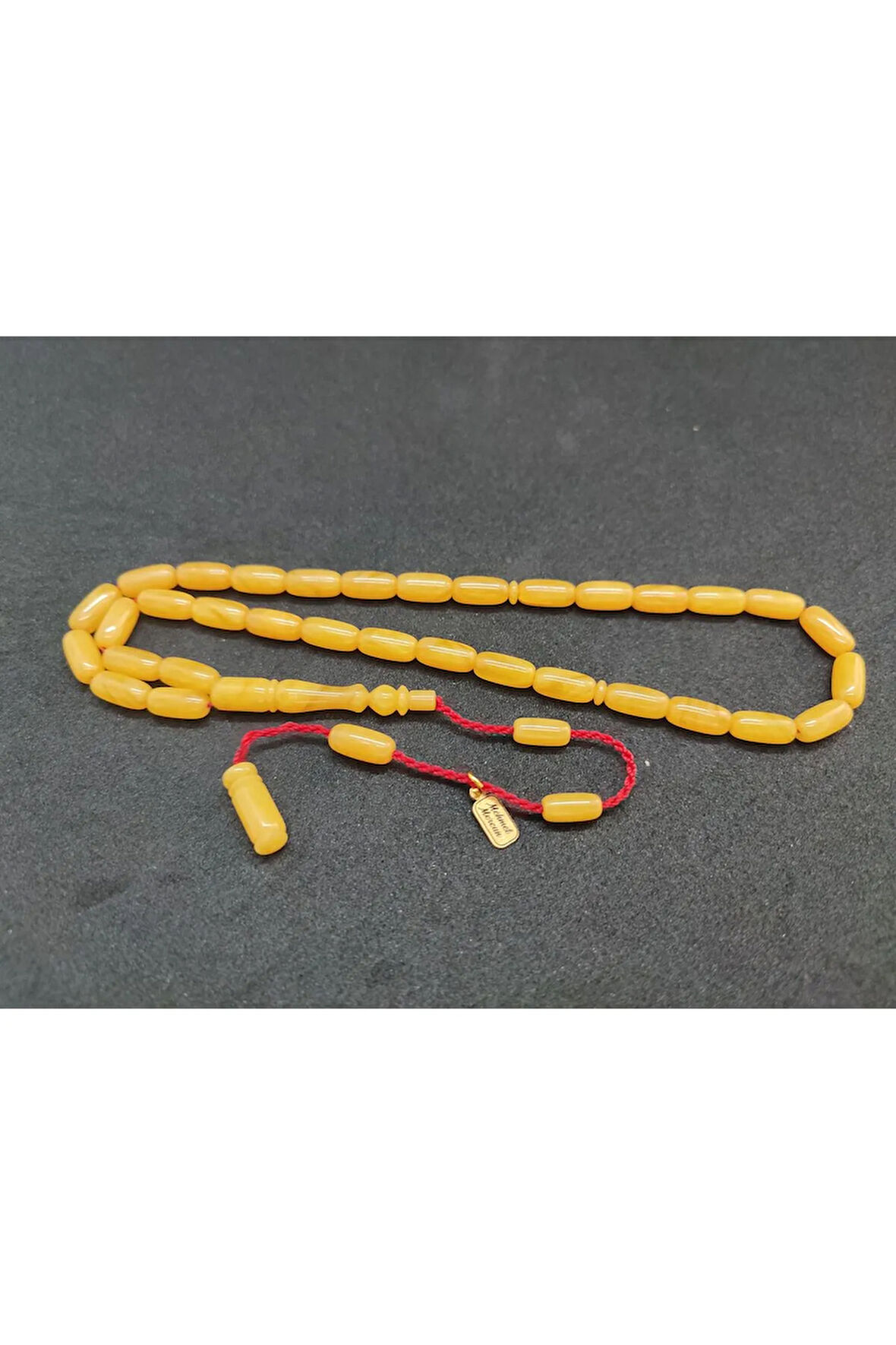 Mehmet Mercan Usta Eseri Habbeden Yapılma Hareli Sıkma Kehribar Sertifikalı 7908