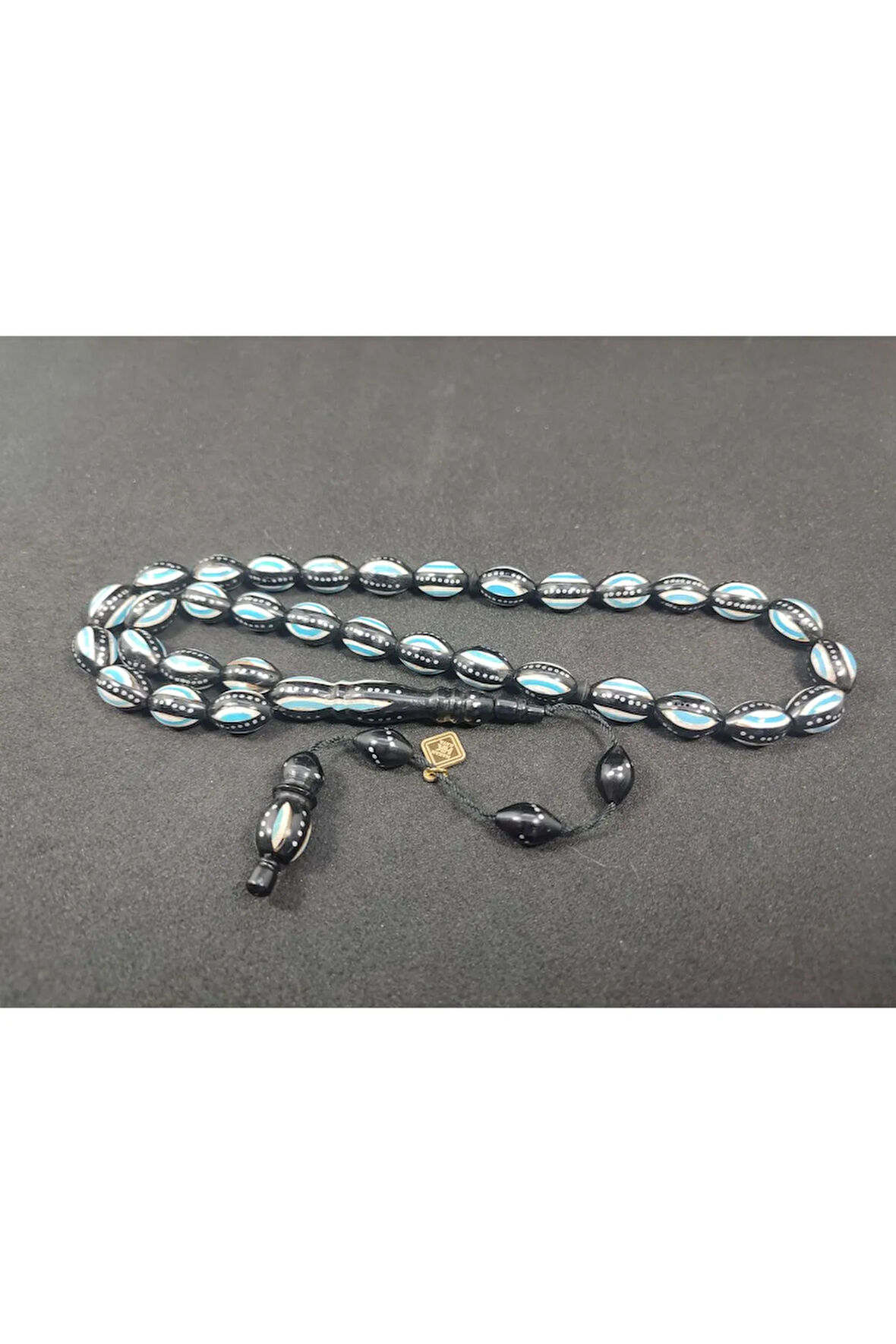 Hakan Kaya Usta Eseri 4'lü Gümüş Yarma Gümüş Çakımlı Mineli İnci Siyahı Kuka Sertifikalı 8080