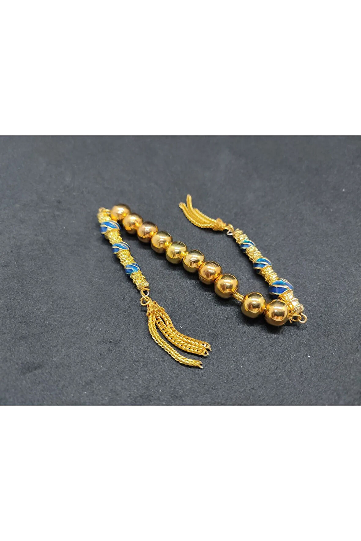 Düşük Ayar Gümüş Tesbih Çift Parça Nakkaş İmame Zaza Model Sertifikalı 8152