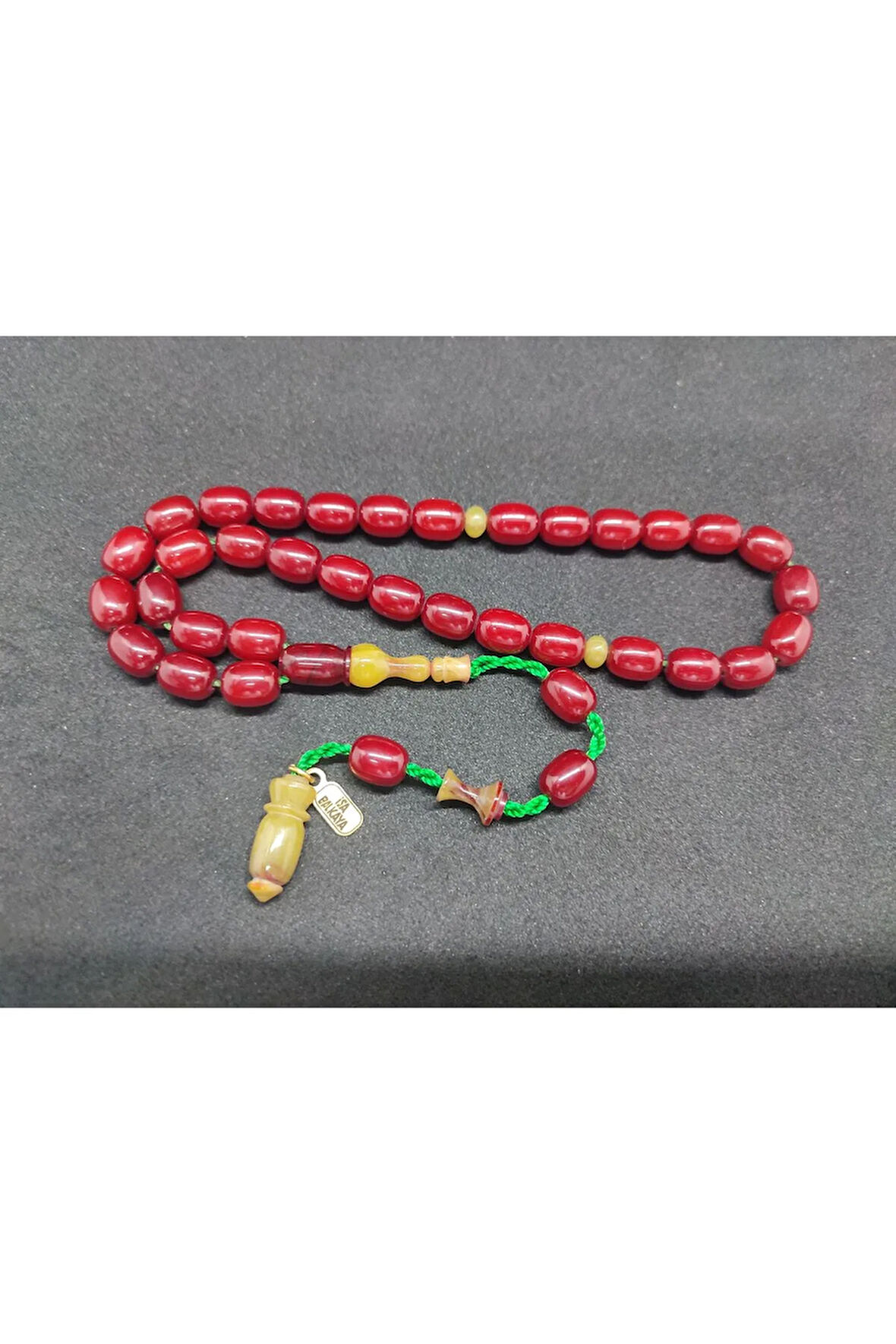 İsa Balkaya Usta Eseri Çift Parça İmame Eski Usul Havşalı Eski Sıkma Kehribar Sertifikalı 8296