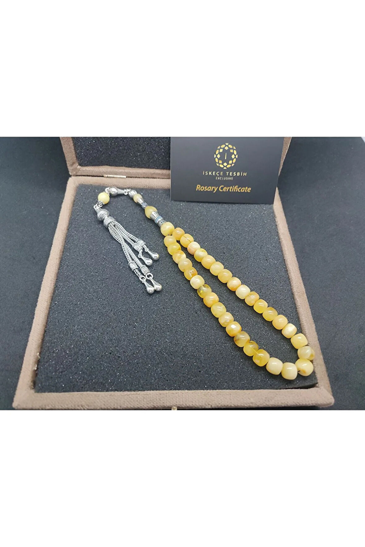 Kadife VIP Kutulu Gümüş Püsküllü 18.76 Gr. Gümüş Nakkaş Litvanya Kaya Damla Sertifikalı 8306