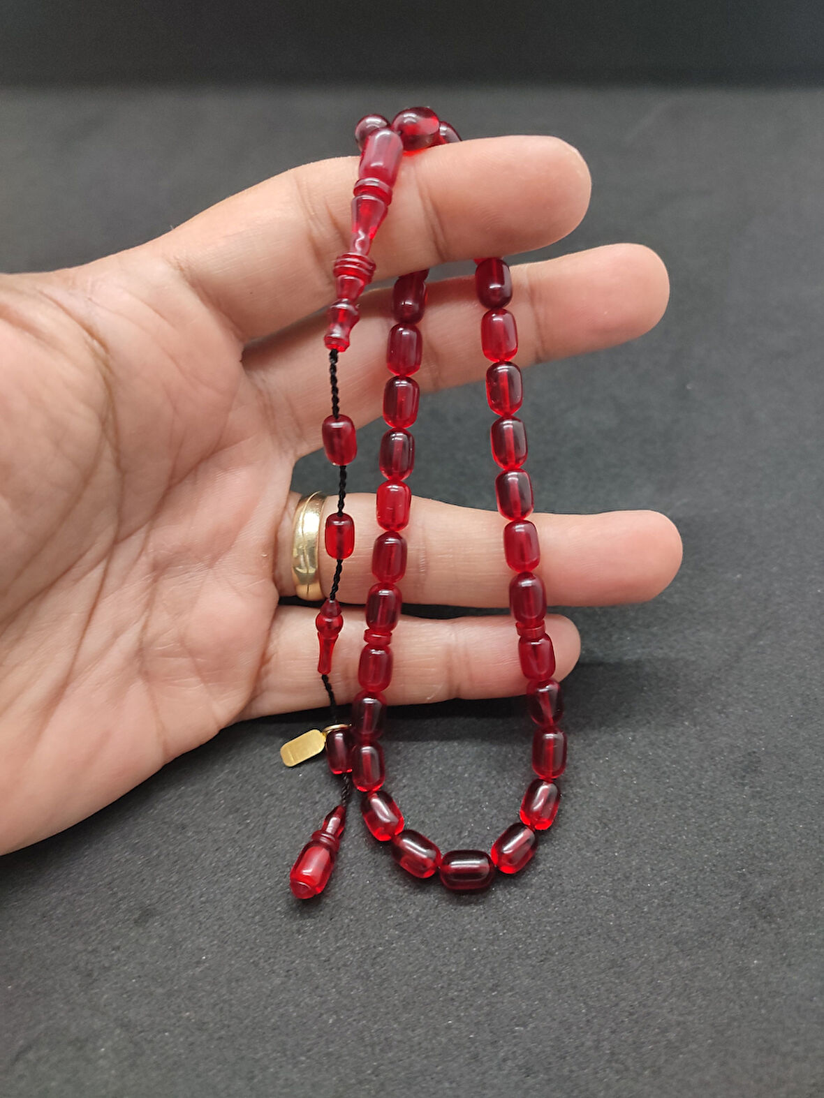 Başka Yerde Yok!!! Furkan Gül Usta Eseri Halkalı İmame El Boy Yemen Zar Kehribar Sertifikalı 8327