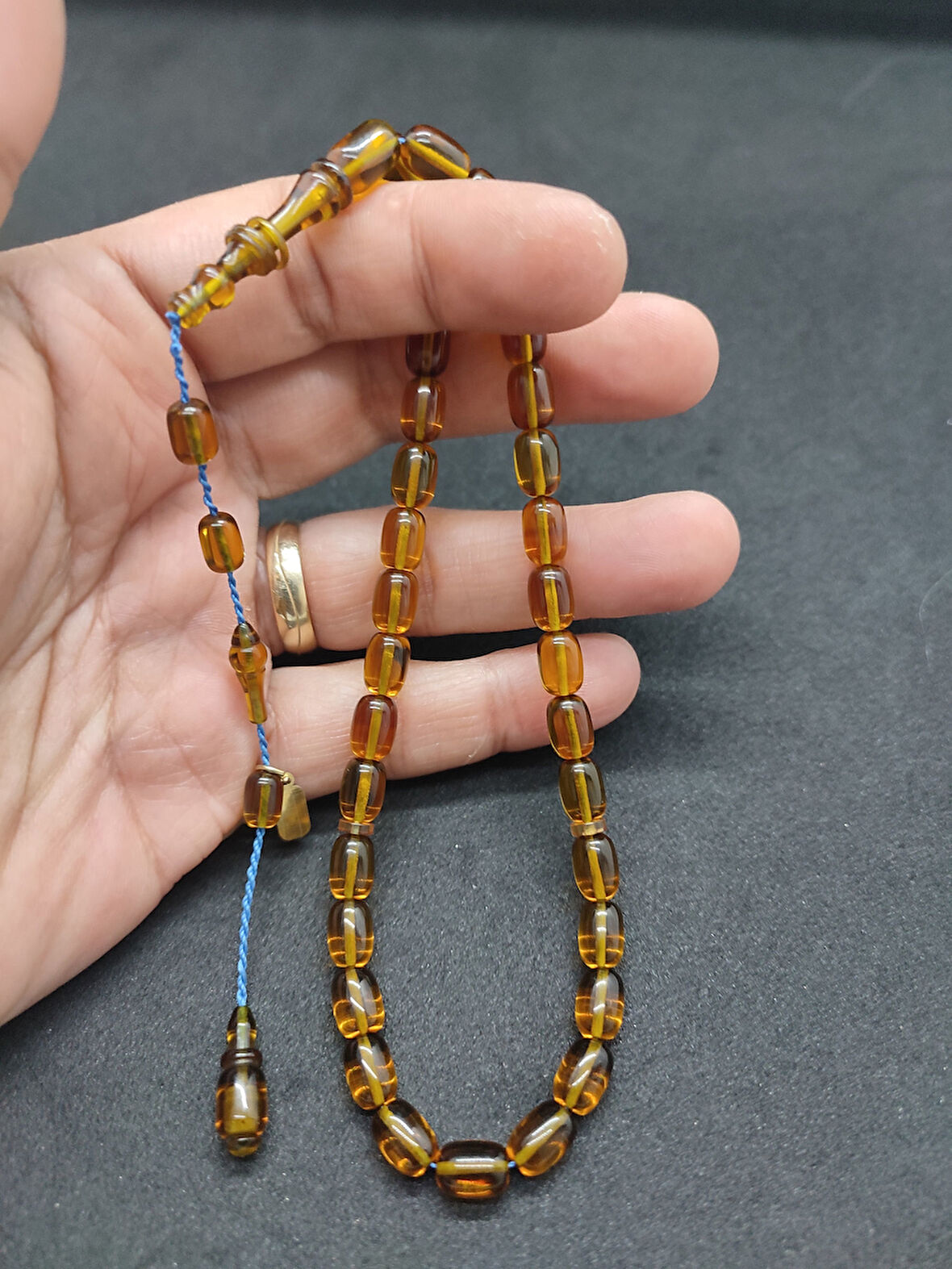 Başka Yerde Yok!!! Furkan Gül Usta Eseri Halkalı İmame El Boy Sıkma Kehribar Sertifikalı 8344