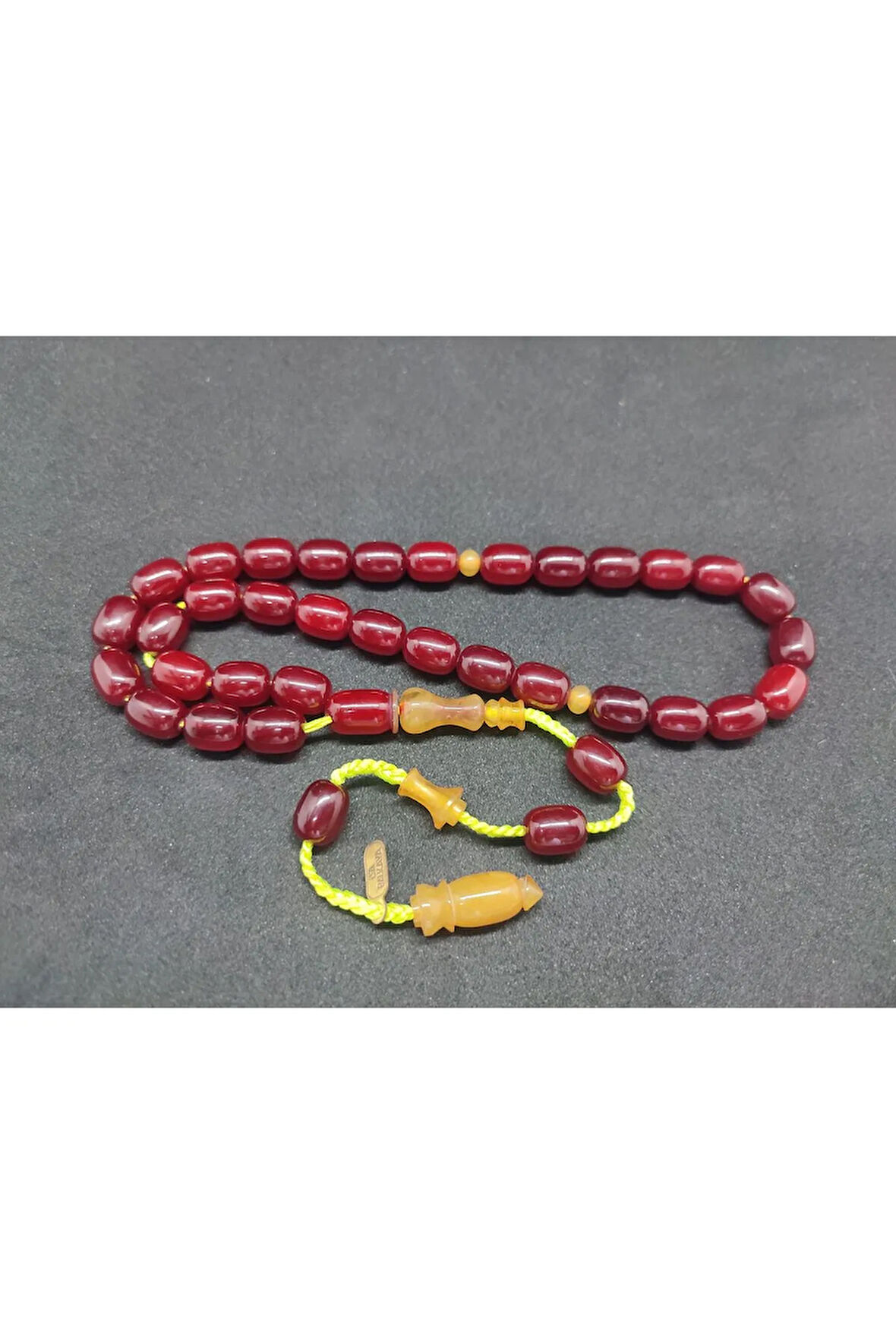 İsa Balkaya Usta Eseri Çift Parça İmame Eski Usul Havşalı Eski Sıkma Kehribar Sertifikalı 8294