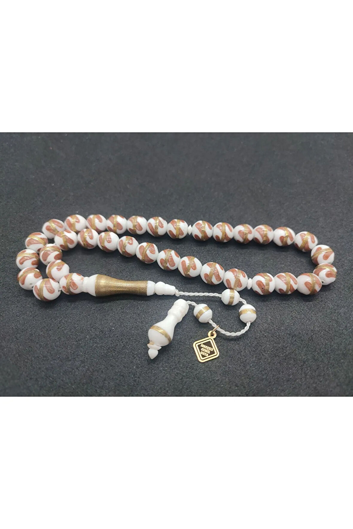 İskeçeli Cemil Usta Eseri Mineli Ve Gümüş Sarmal Natural Deve Kemiği Sertifikalı 7627