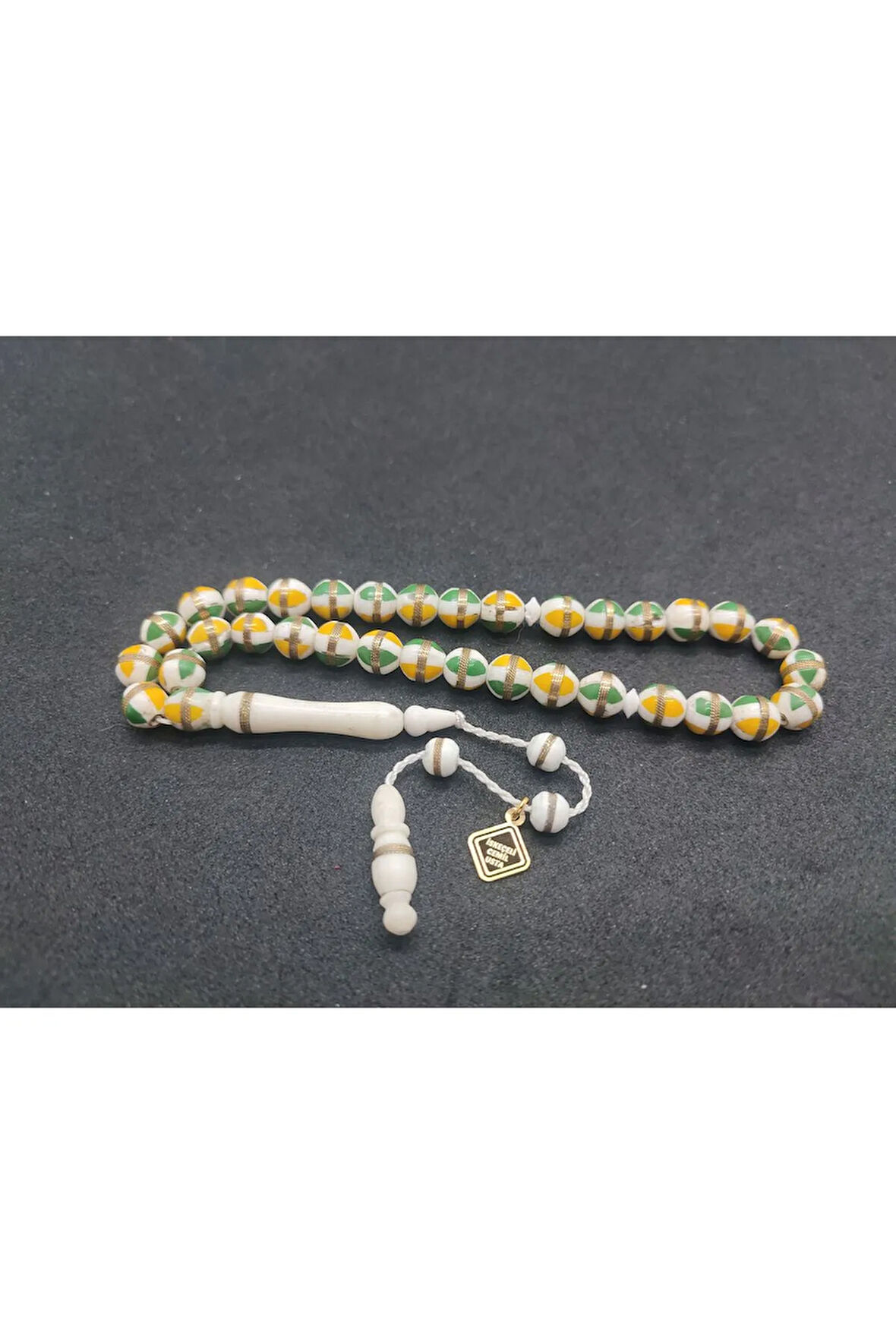 İskeçeli Cemil Usta Eseri Mineli Ve Gümüş Sarmal Bilek Boy Natural Deve Kemiği Sertifikalı 7630