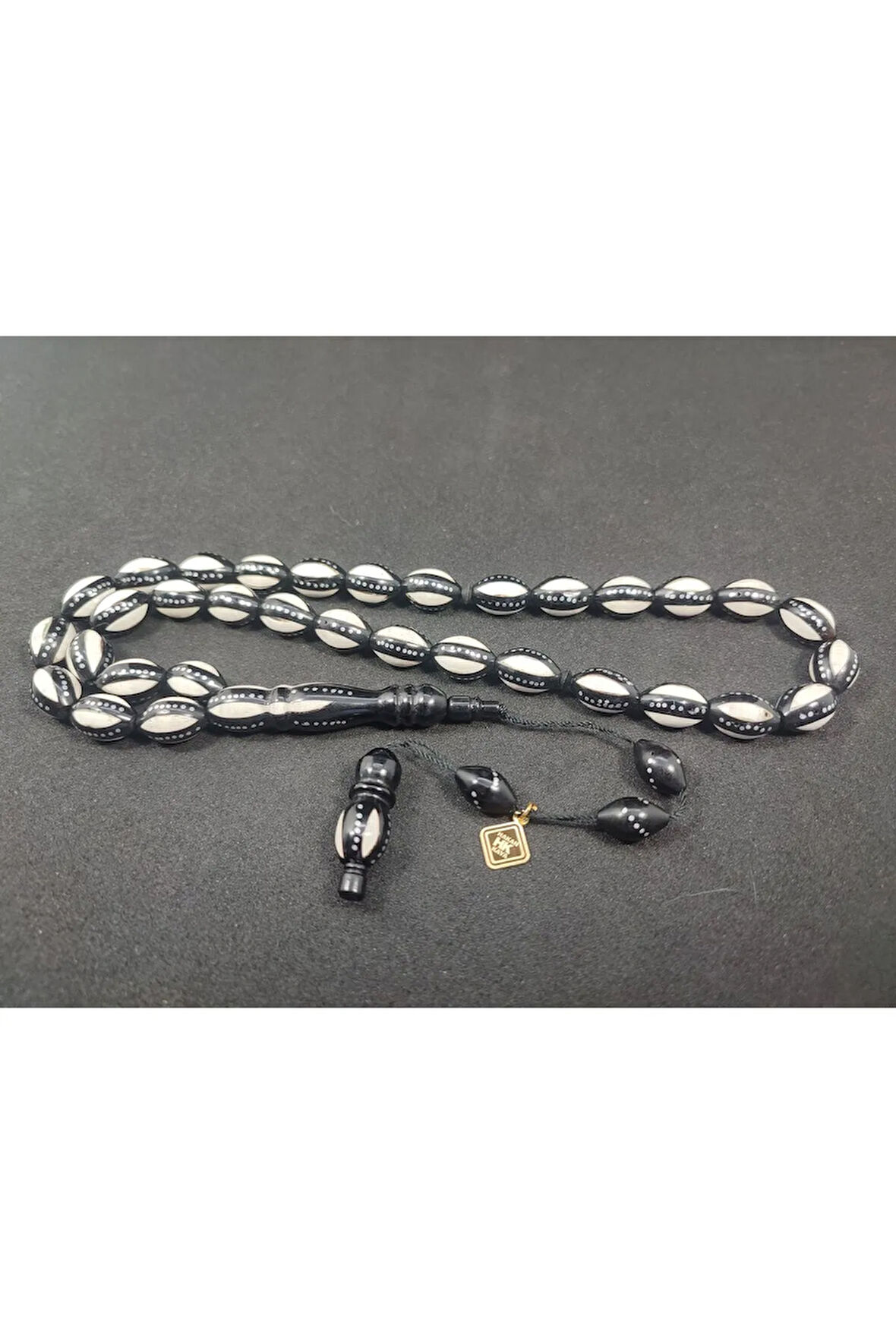 Hakan Kaya Usta Eseri 4'lü Gümüş Yarma Gümüş Çakımlı Mineli İnci Siyahı Kuka Sertifikalı 8079