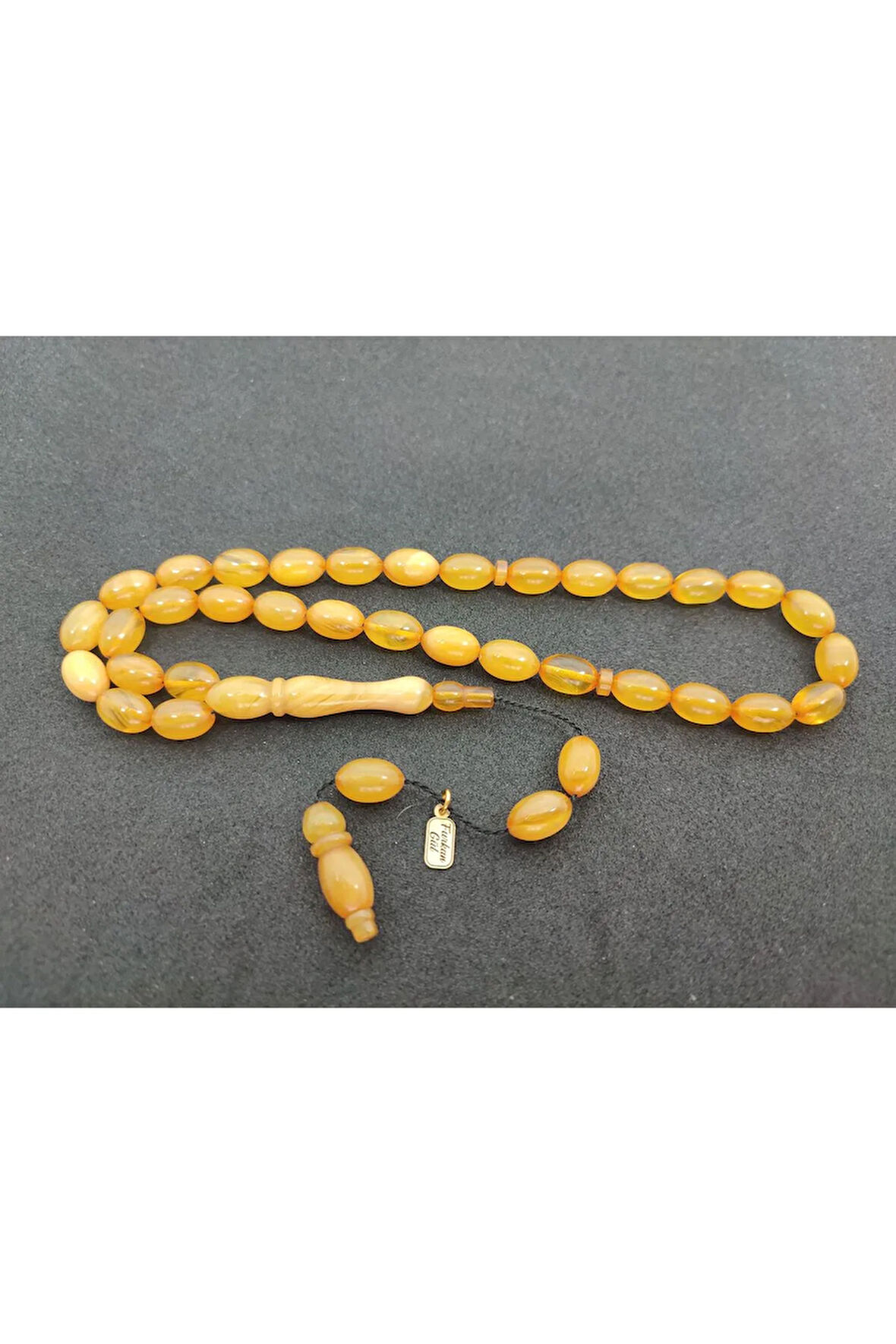 Furkan Gül Usta Eseri 0.6 Şeffaf Delim Çift Kat Cilalı Sıkma Kehribar Sertifikalı 7816