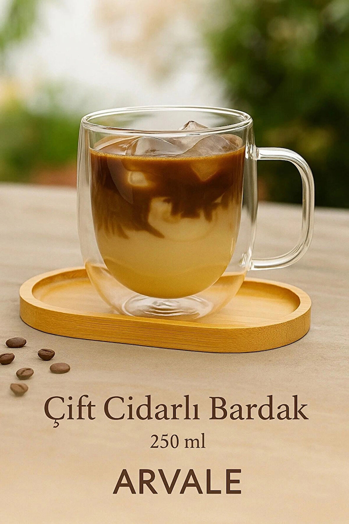 Kahve Keyfi 2 Parça Set - Çay Kahve Kupası Ve Bambu altlık