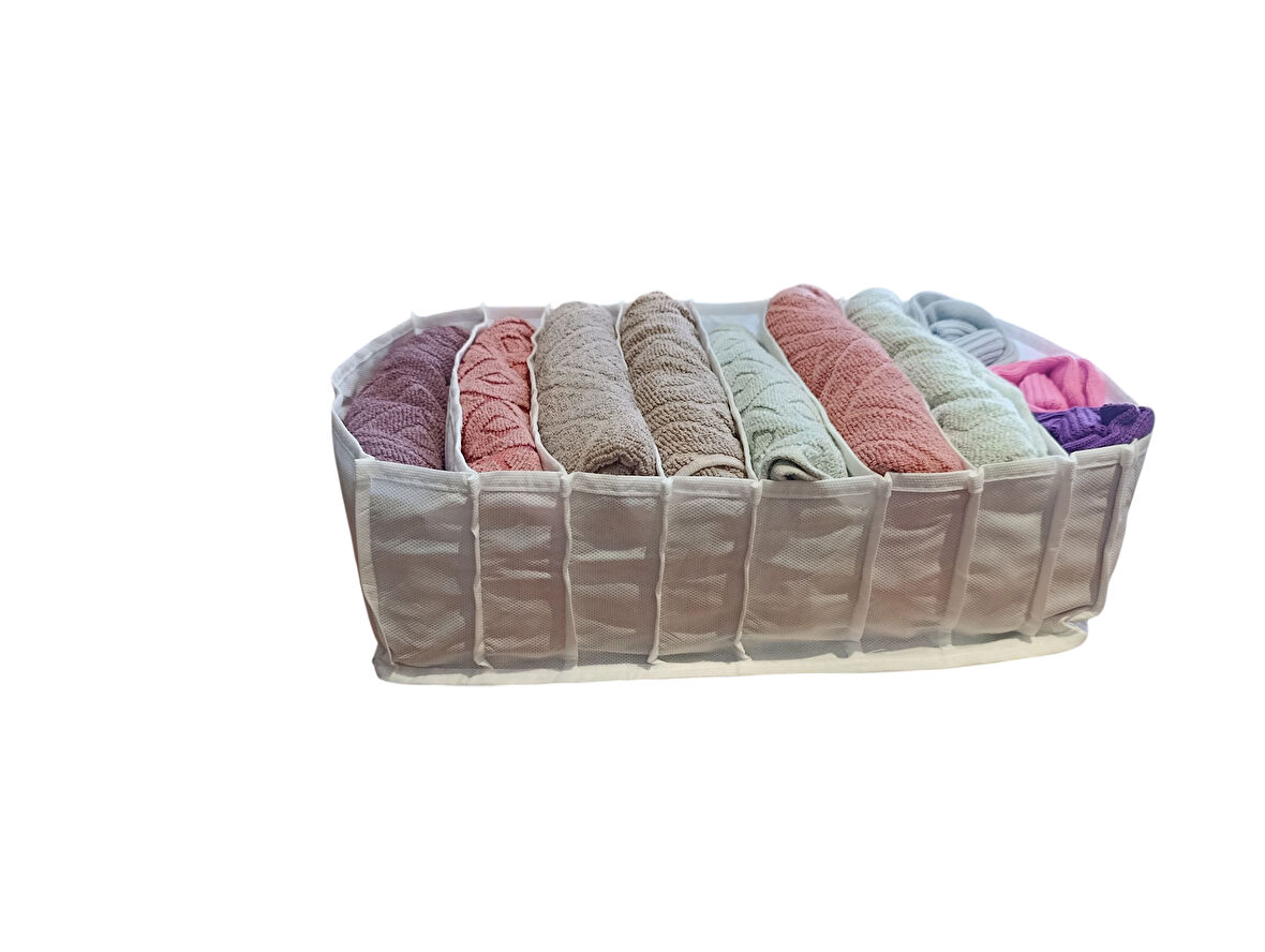 Organizer L Akordiyon L Boy 8 Bölmeli Çok Amaçlı Dolap Içi ve Çekmece Içi Düzenleyici Cepli