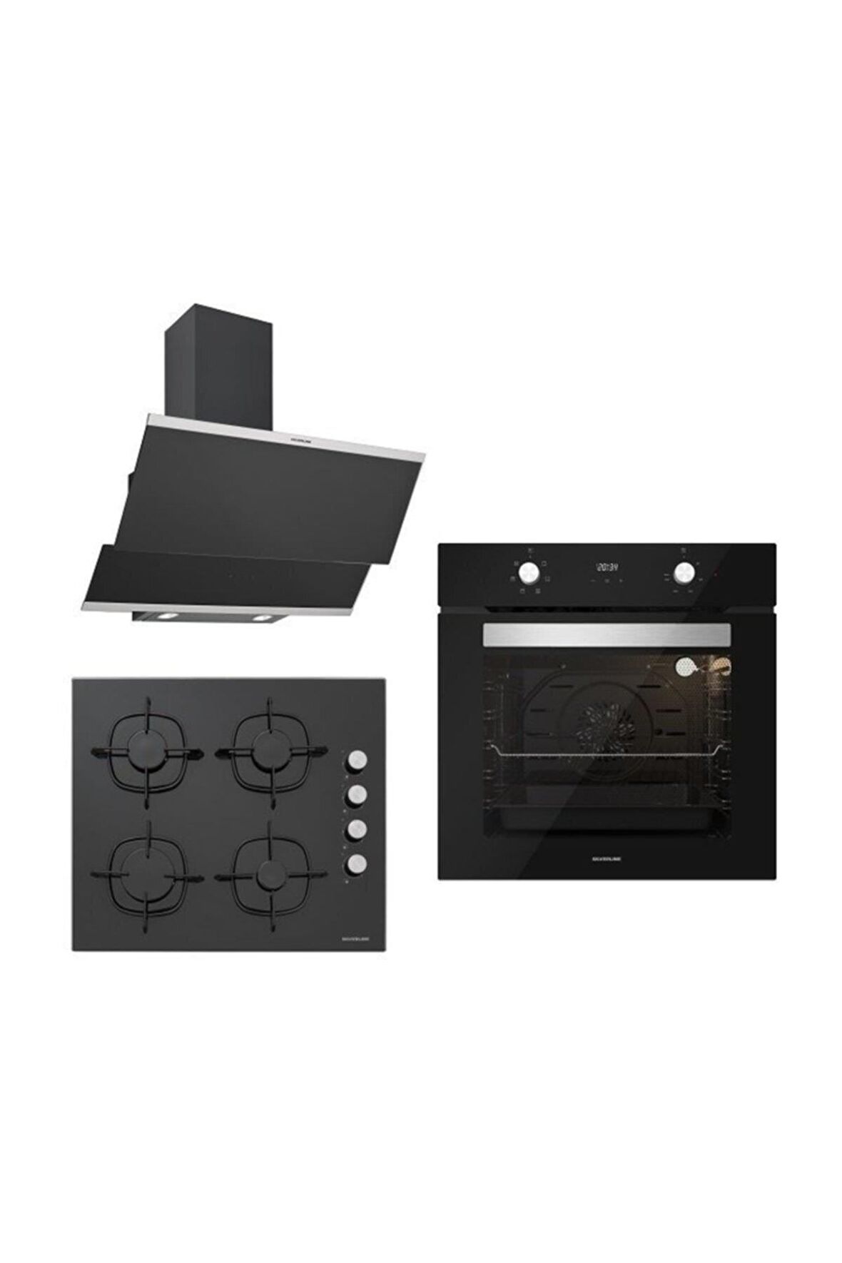 Silverline Siyah Ankastre Set 5 ( 3420b - Cs5335s01 - Bo6502b01 )