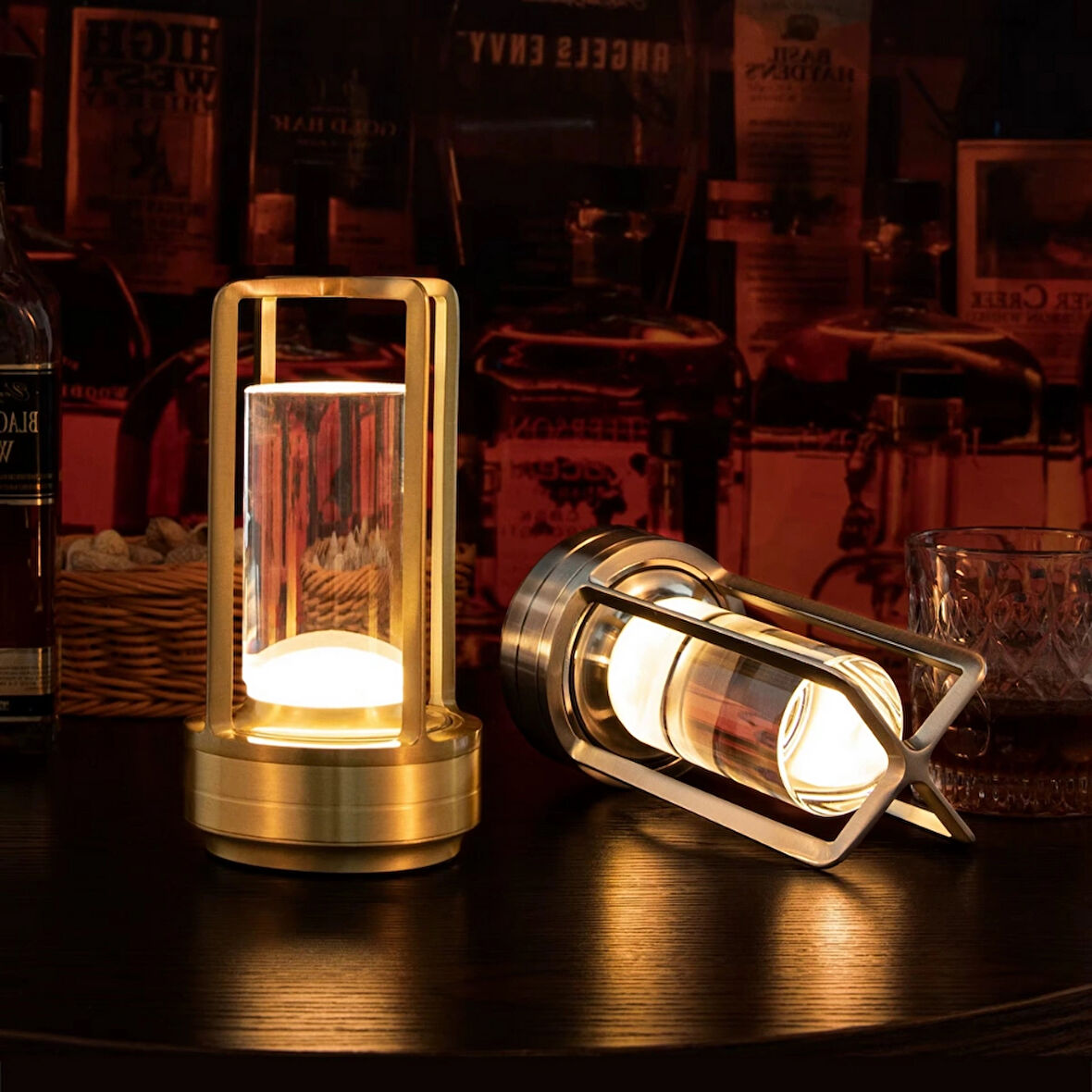 Şarjlı Dokunmatik LED Masa Lambası Retro Ayarlanabilir Dekoratif 3 Mod'lu Lamba Ev Kafe Restoran
