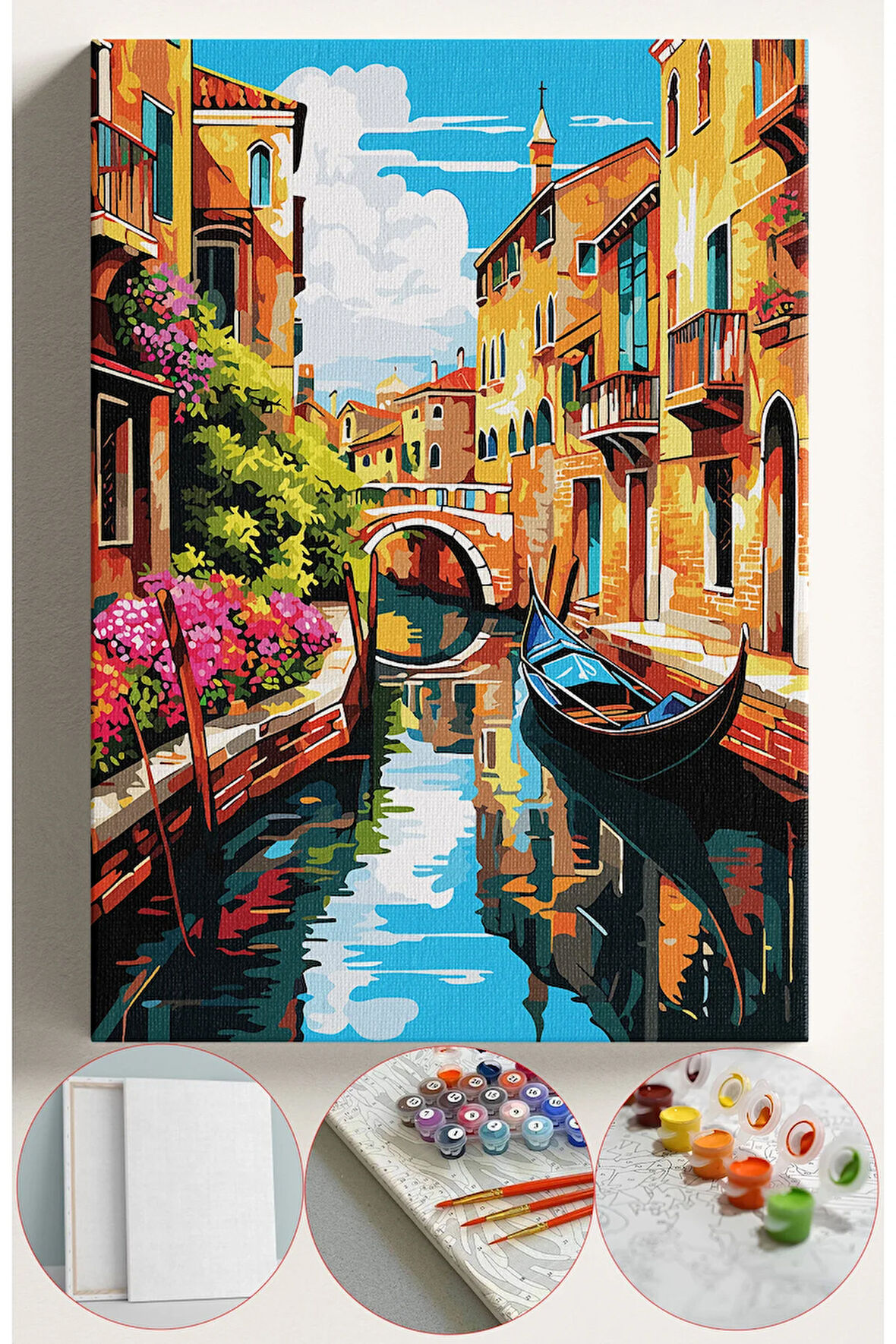 Sayılarla Boyama Seti Numaralı Tuval Fırça Boya 40x50 Cm - İTALYA