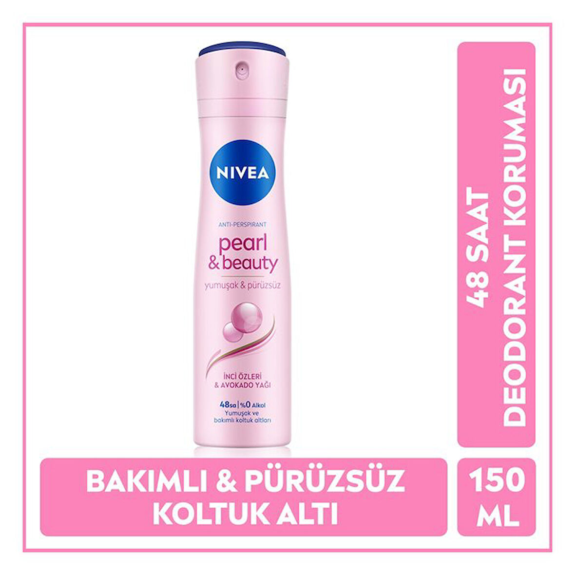 NIVEA Kadın Sprey Deodorant Pearl&beauty 50ml, 48 Saat Anti-perspirant Koruma