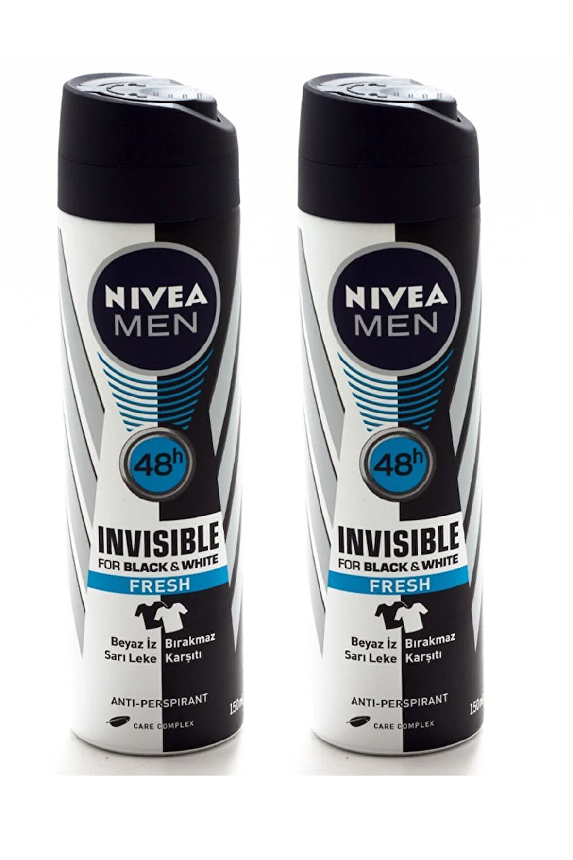NIVEA Erkek Deodorant Invisible Black&white Fresh 150 ml X 2 Adet